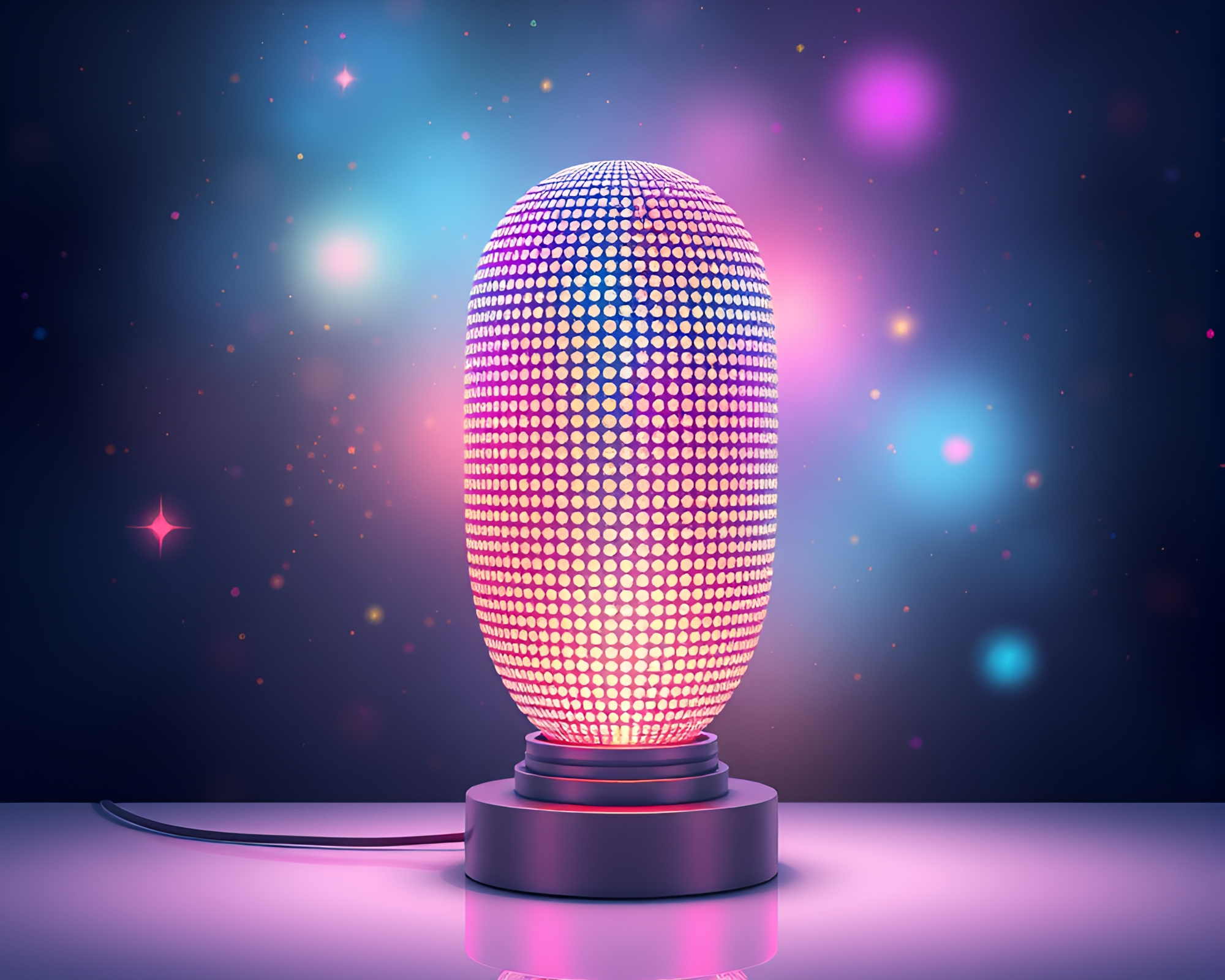LED Galaxy Lamp Composition – free AI stock image