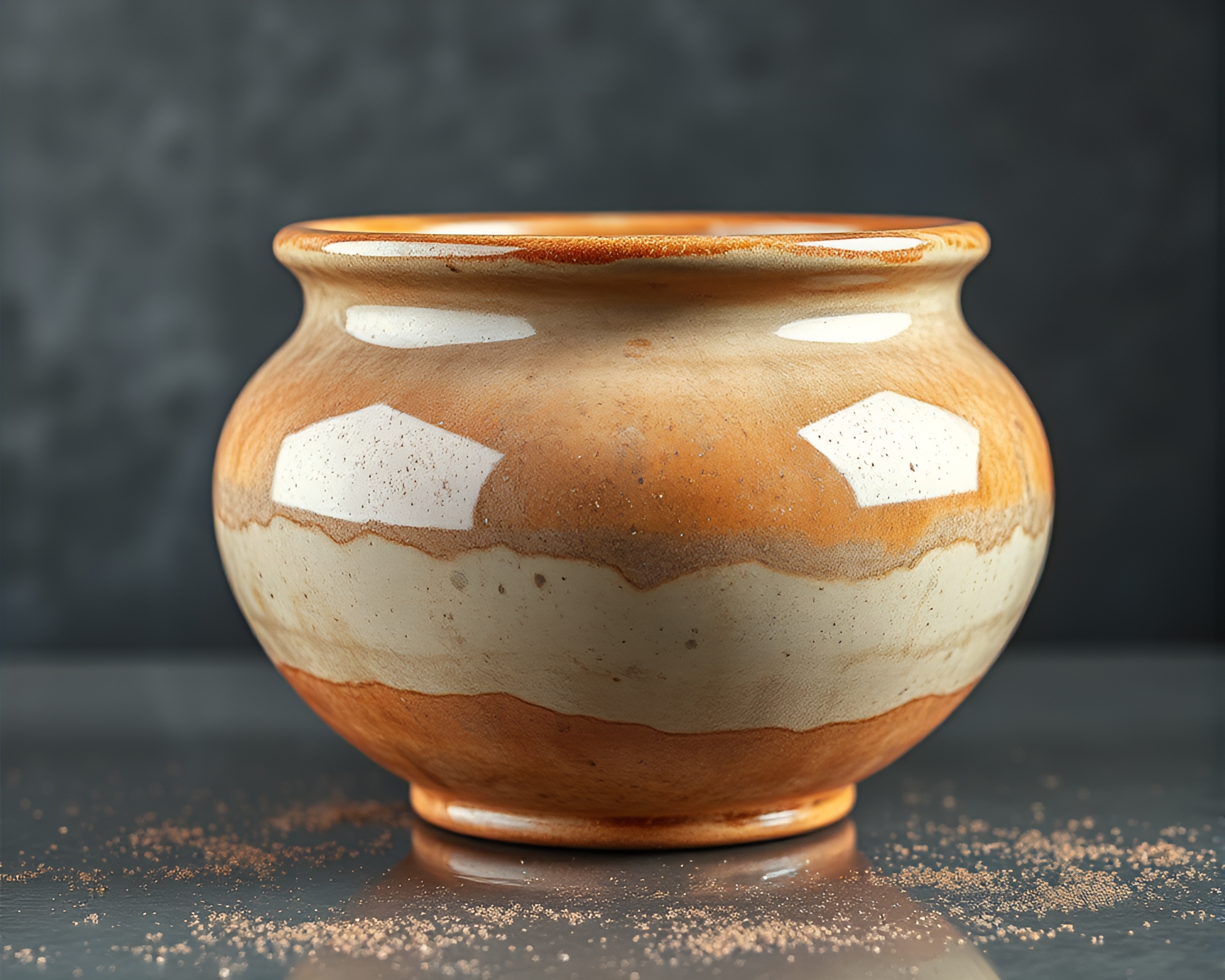 Rustic Pottery Reflections in Glitter Dust Light – free AI stock image