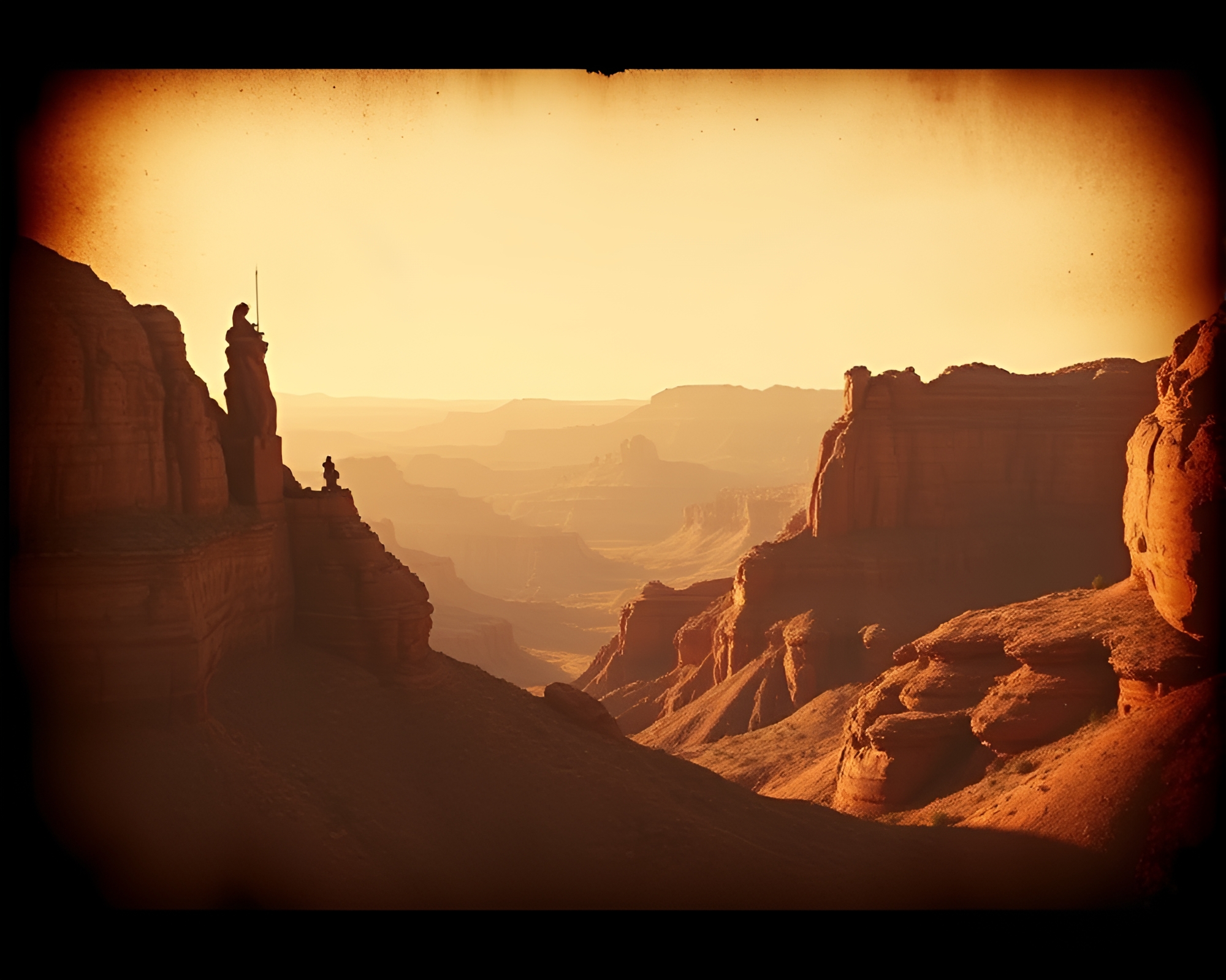Deserted castle in canyon rust tones – free AI stock image