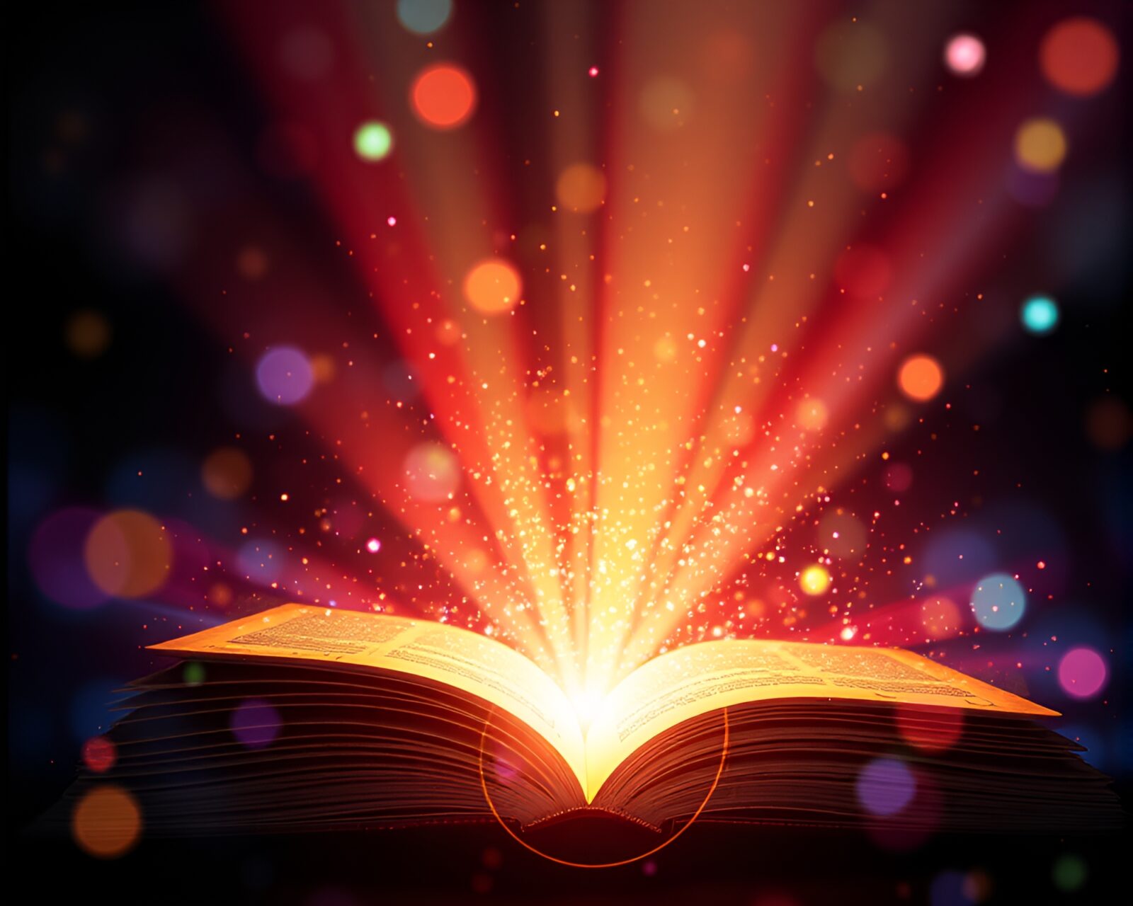 Digital painting of spellbook surrounded by mesmerizing halftone pattern