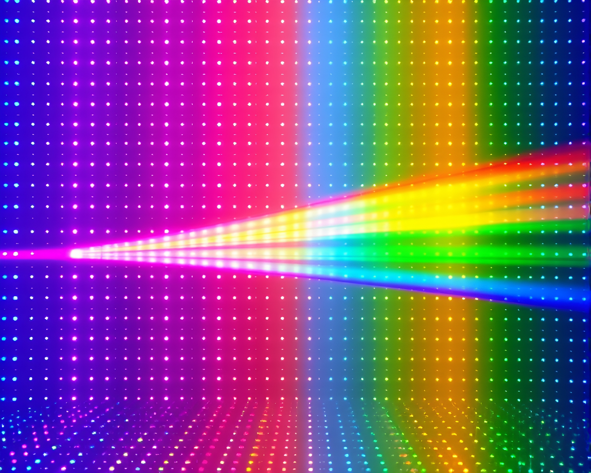 Cosmic Quantum Computer LED Pixel Grid Composition – free AI stock image