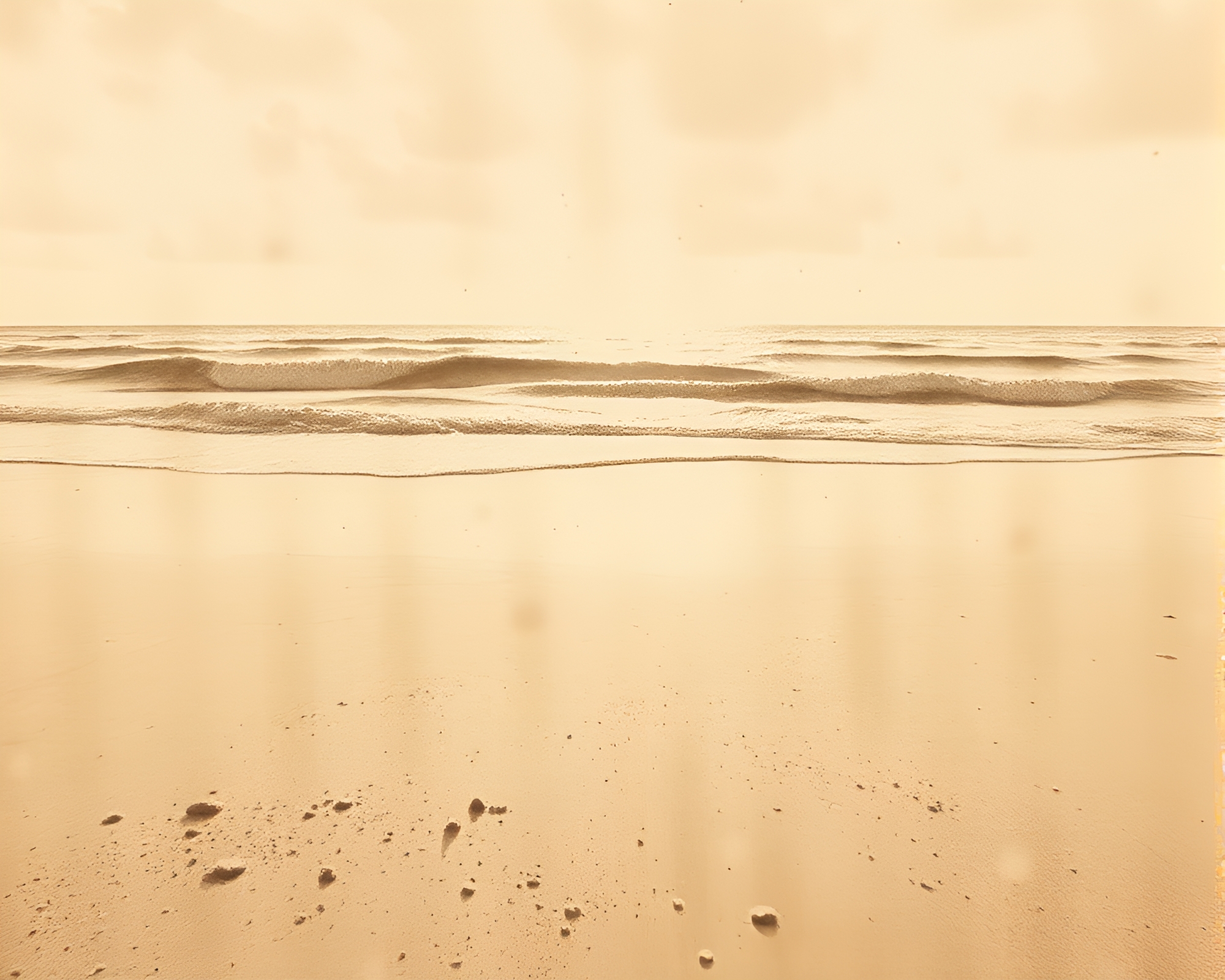 Summer Beach Vibes: Chalk Drawing with Sepia Tones – free AI stock image