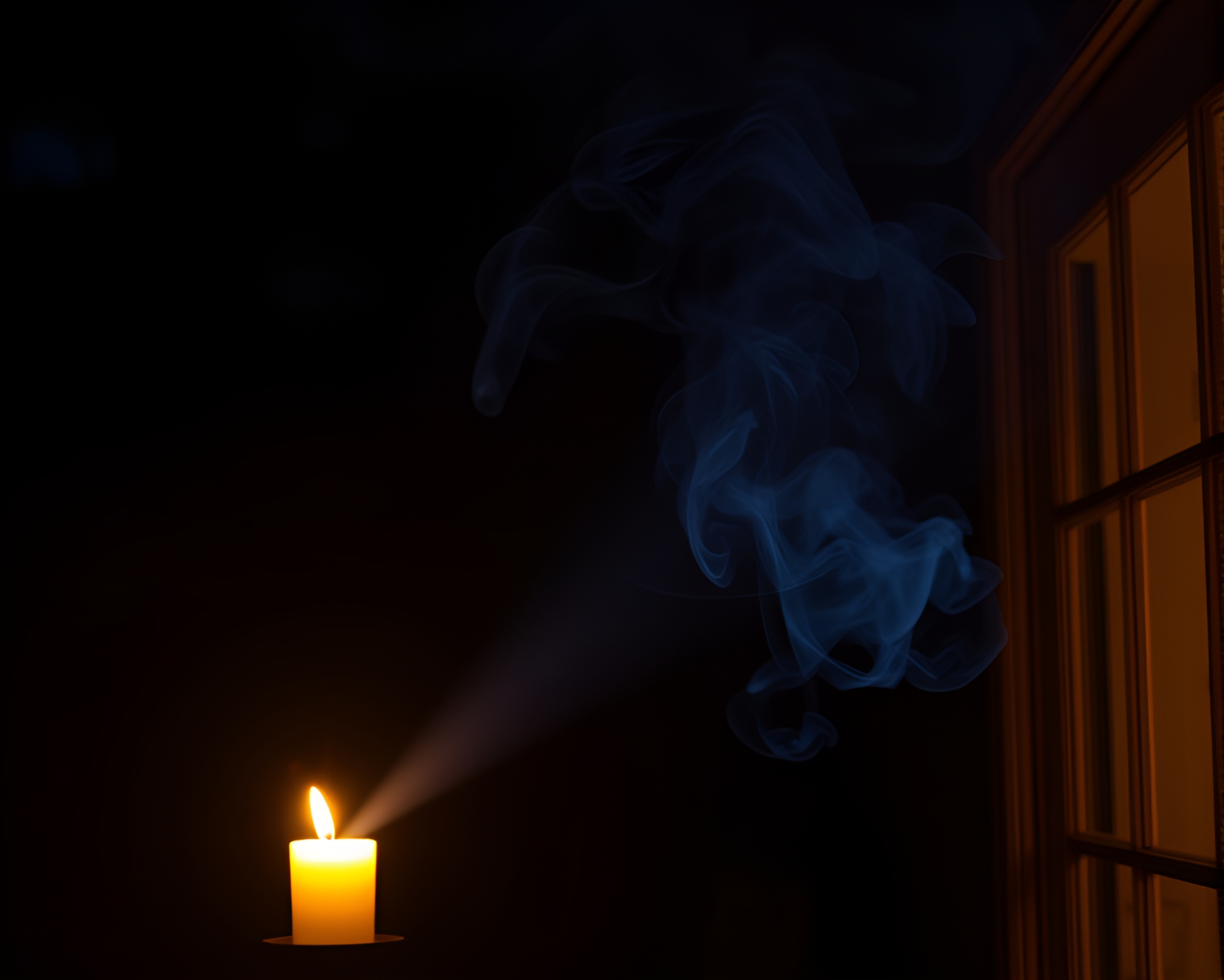 Ethereal Astral Projection in Warm Candlelit Porch – free AI stock image