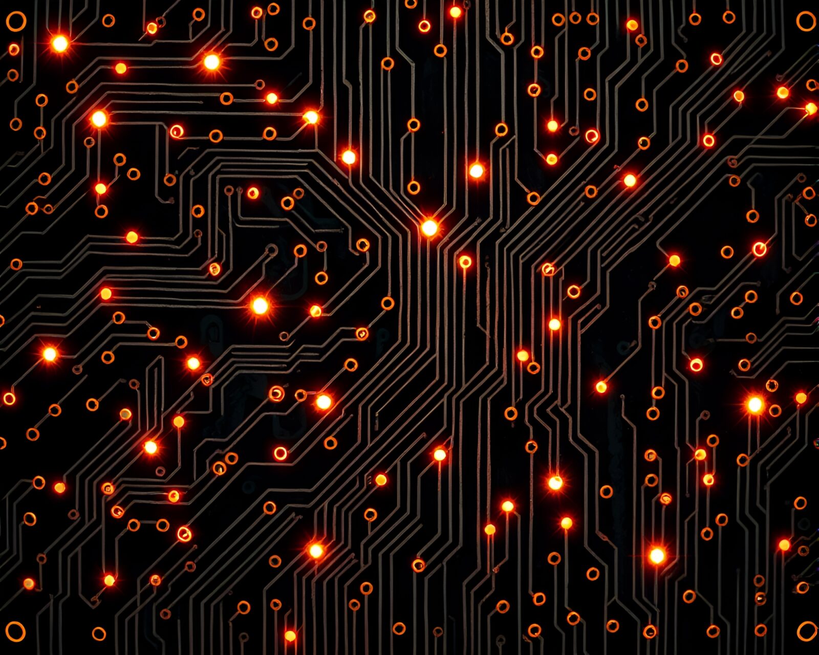 Detailed tattoo flash art with circuit board pattern motif
