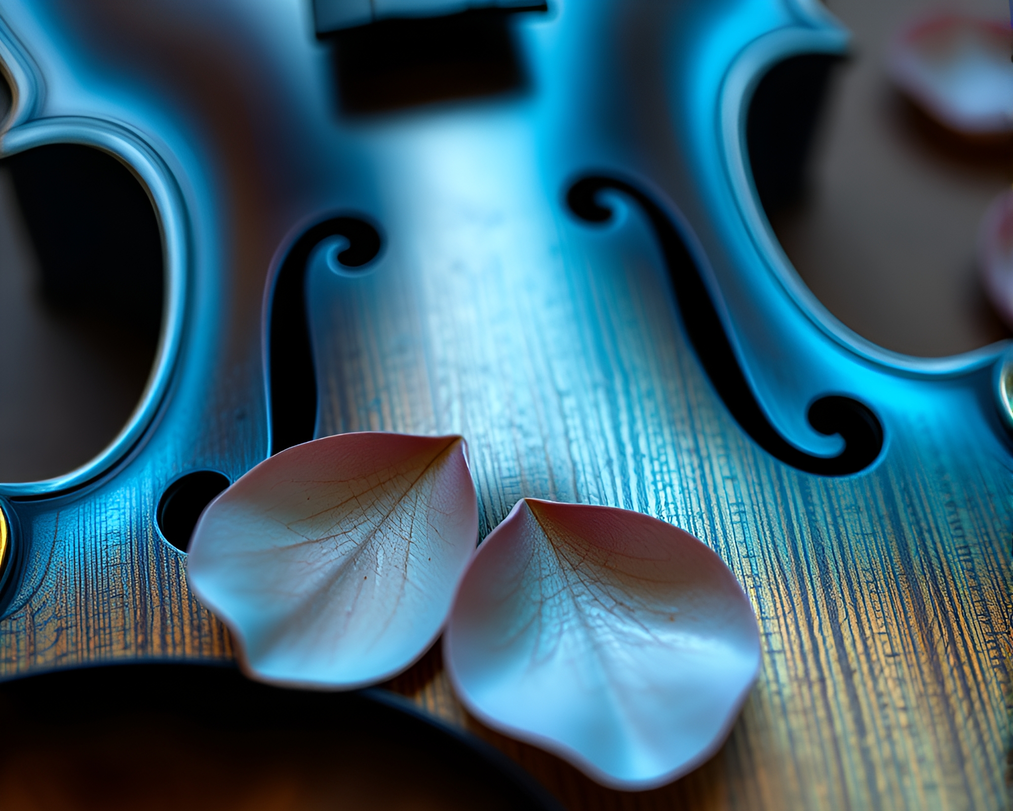 Enchanting Violin Made of Flower Petals – free AI stock image