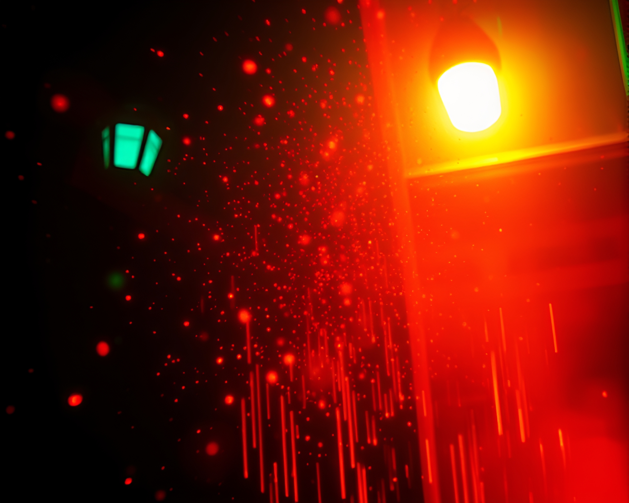 Glitchy Cosmic Horror in Warm Porchlight – free AI stock image
