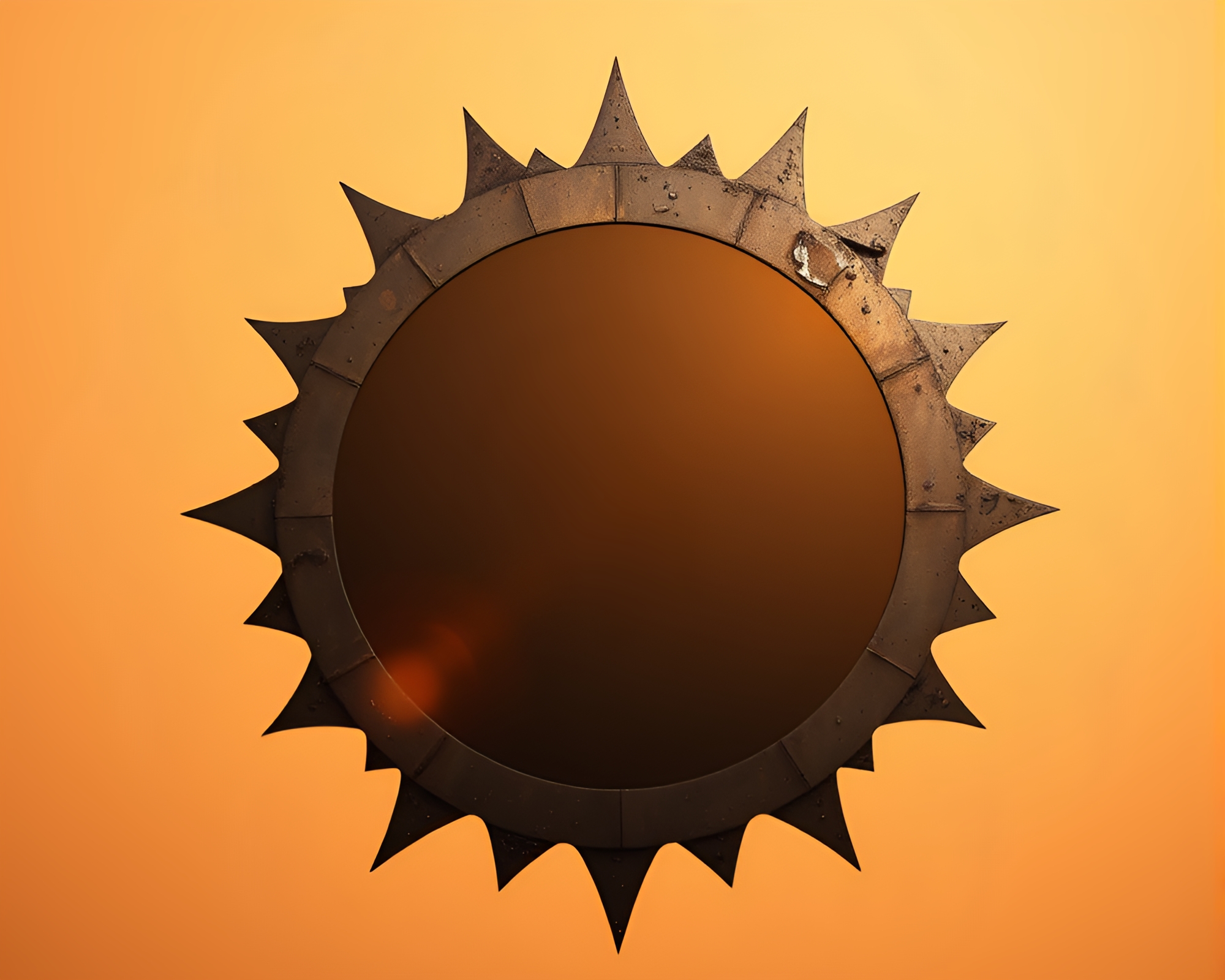 Duality of Bronze: Solar Eclipse Double Exposure – free AI stock image
