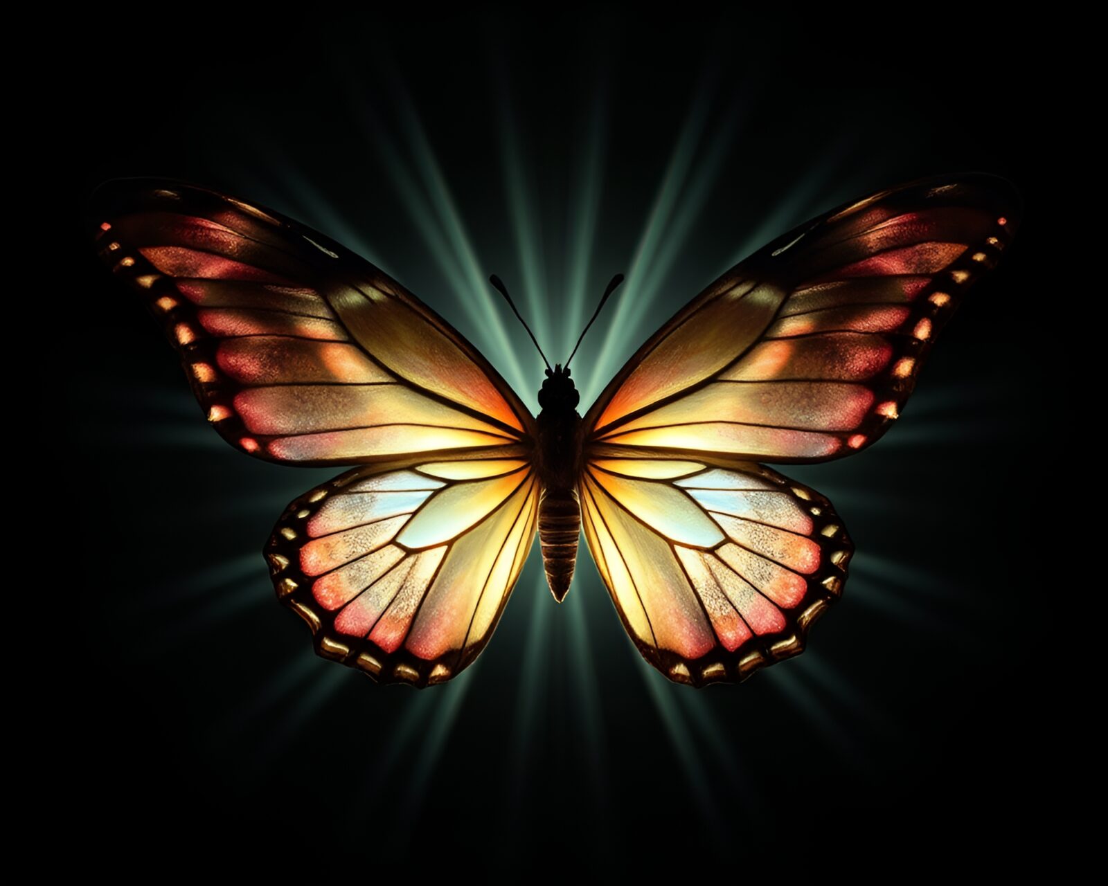 A holographic silk butterfly glowing in necromantic shades