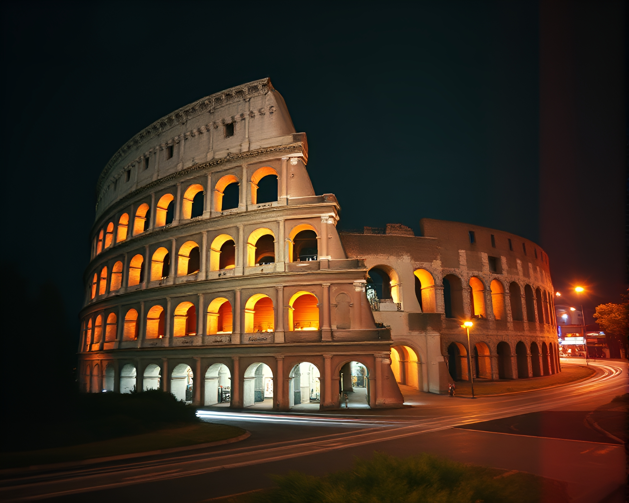 Ethereal Roman Coliseum Under Film Grain Light – free AI stock image