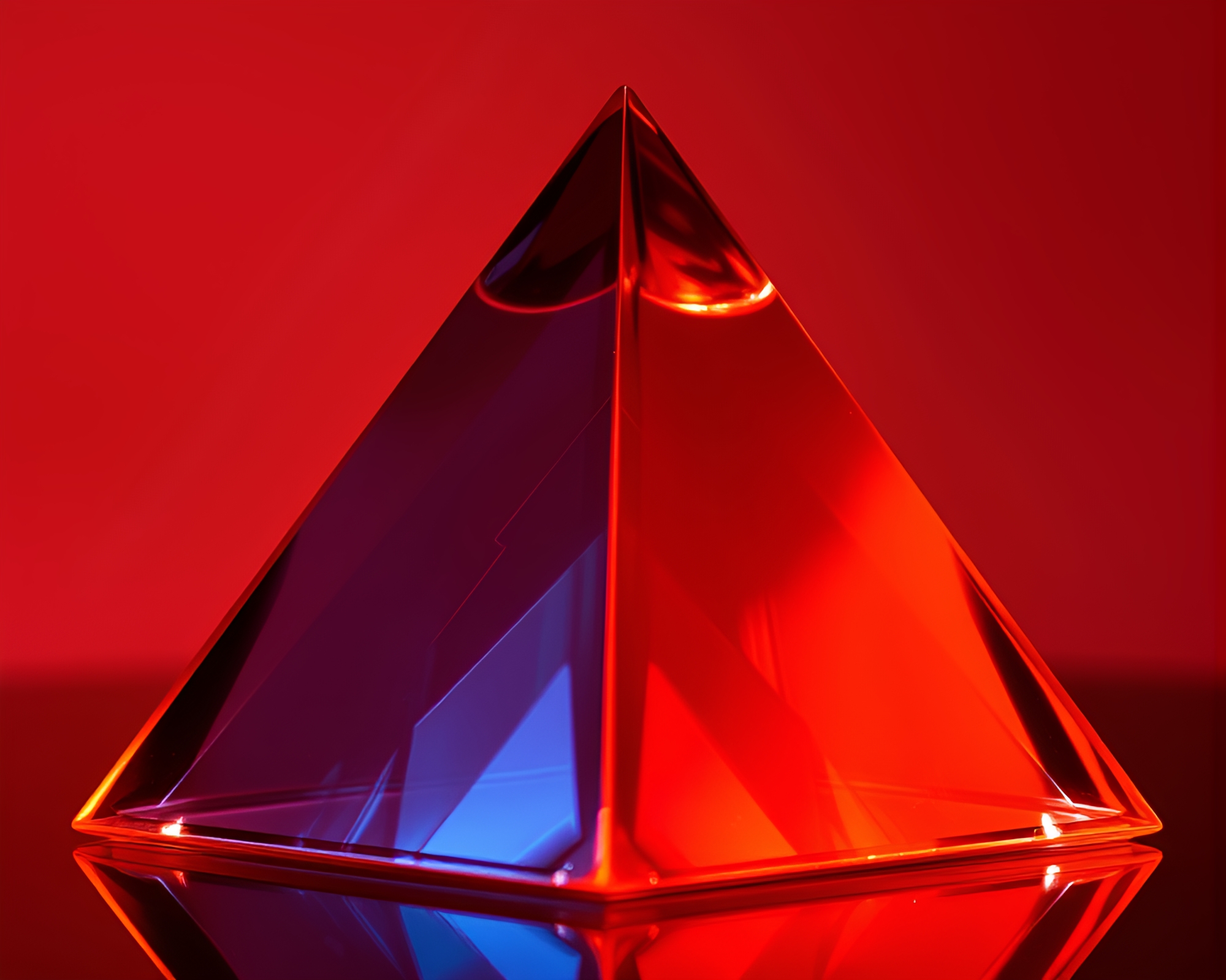 Glass Pyramid bathed in Copper Tones Crosshatch – free AI stock image