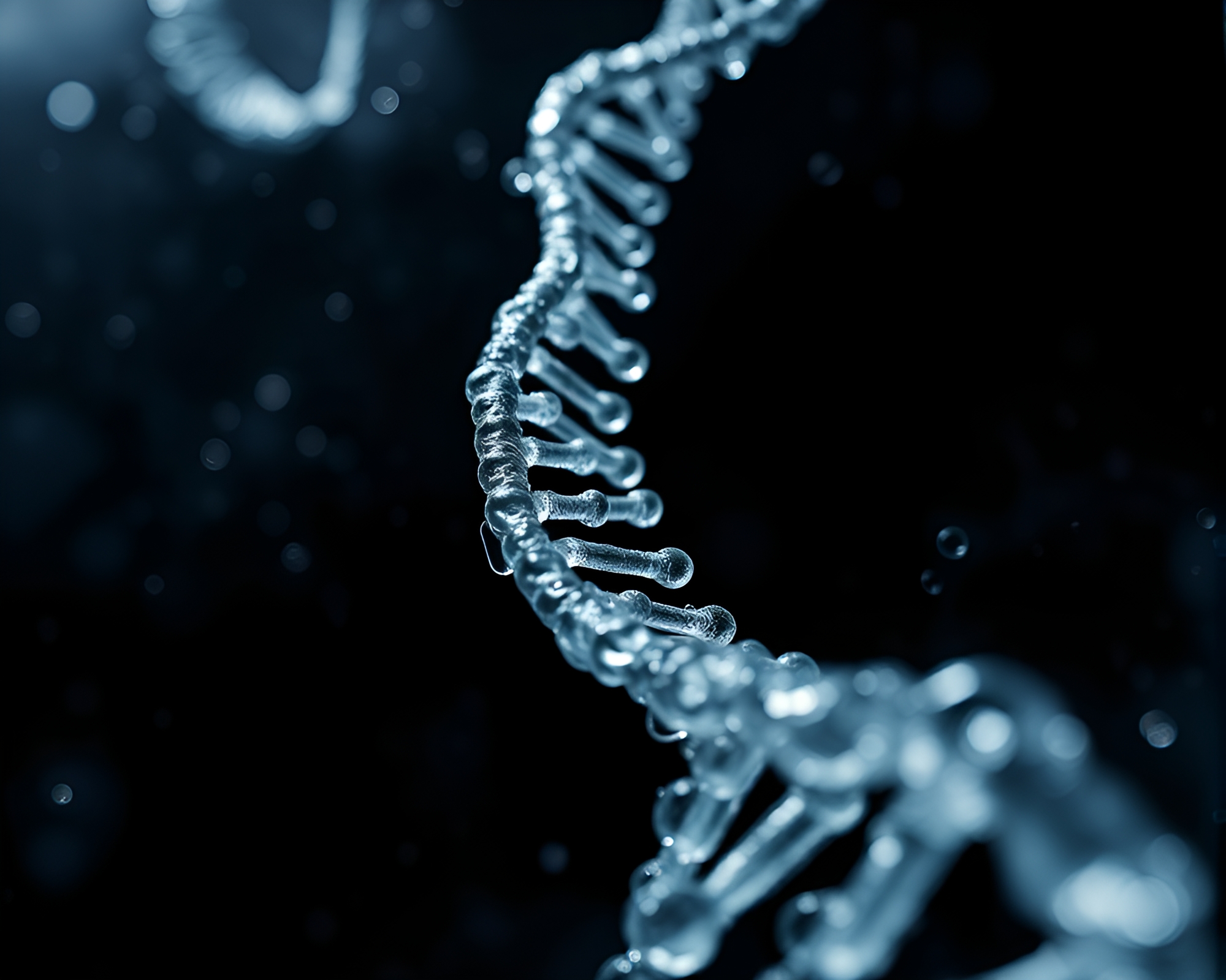 Negative Space Helical DNA in Oil-Rich Surrealism – free AI stock image