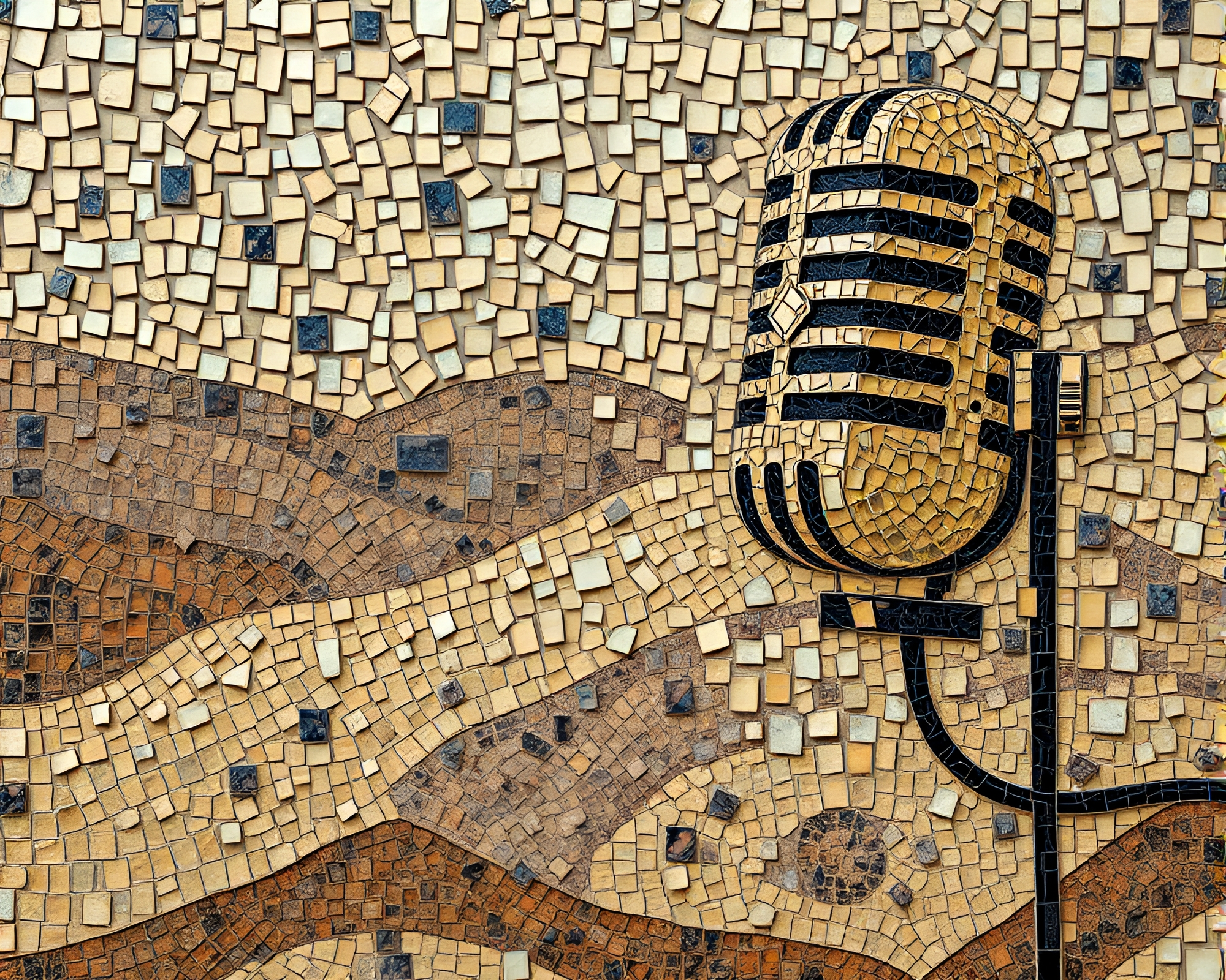 Fragmented Microphone: Desolate Grisaille Dunes – free AI stock image