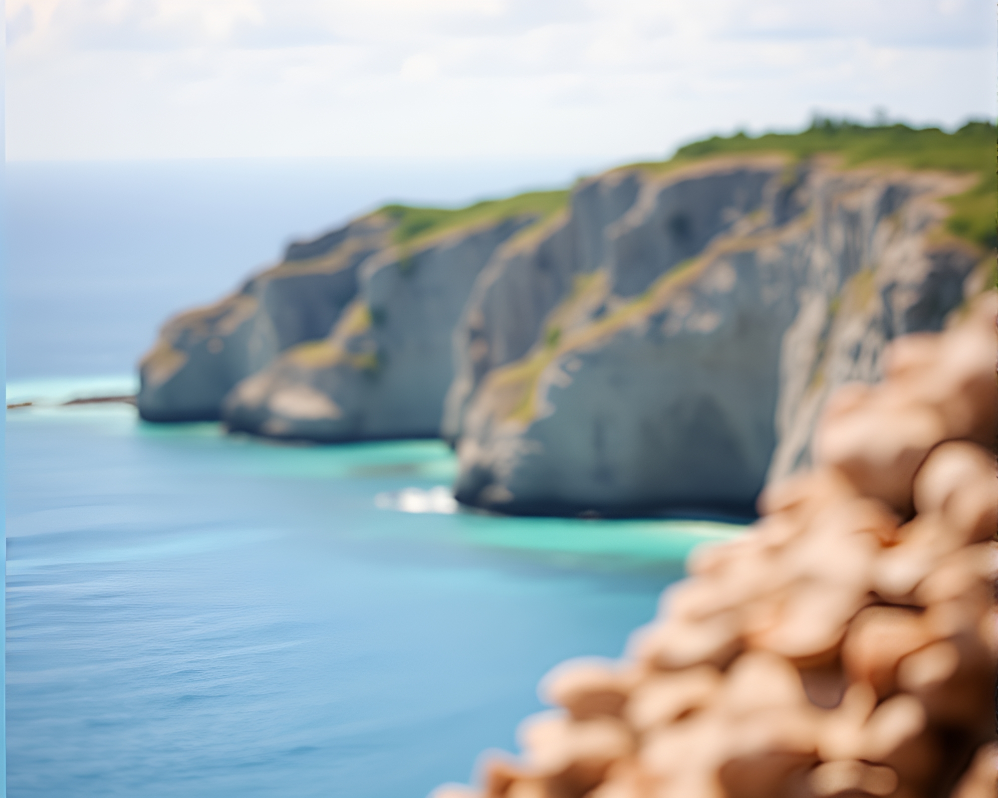 Coral Atoll Crag With Grunge Aesthetic – free AI stock image