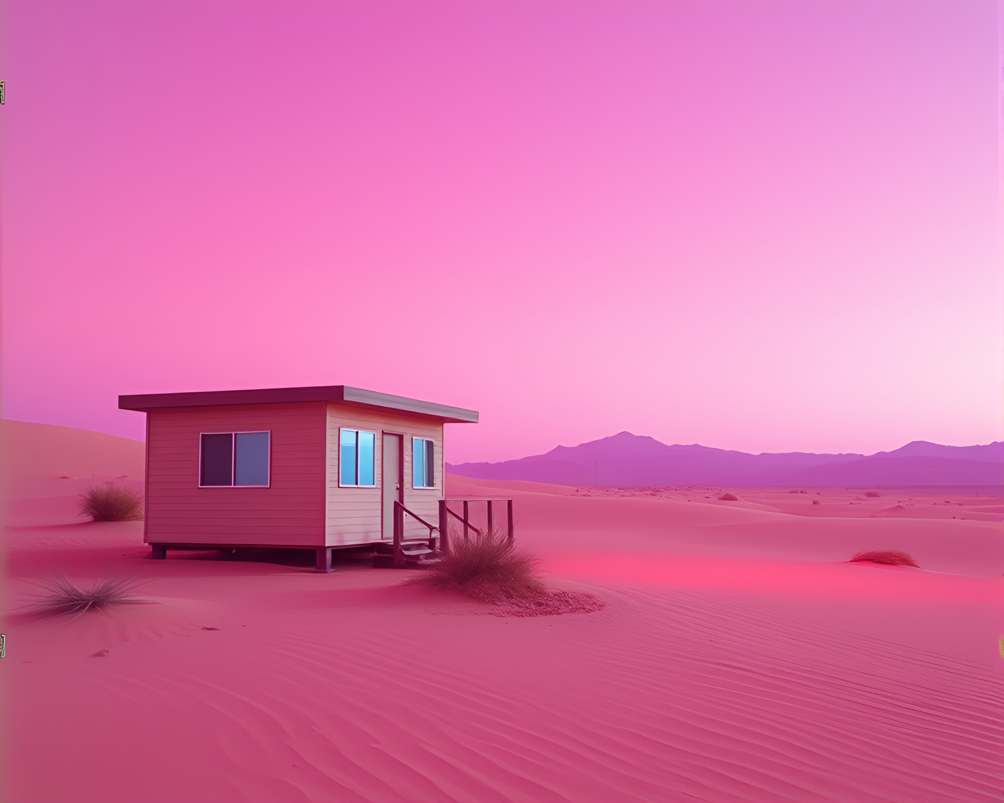 Neon Dunes: Retro Synthwave Mirage – free AI stock image