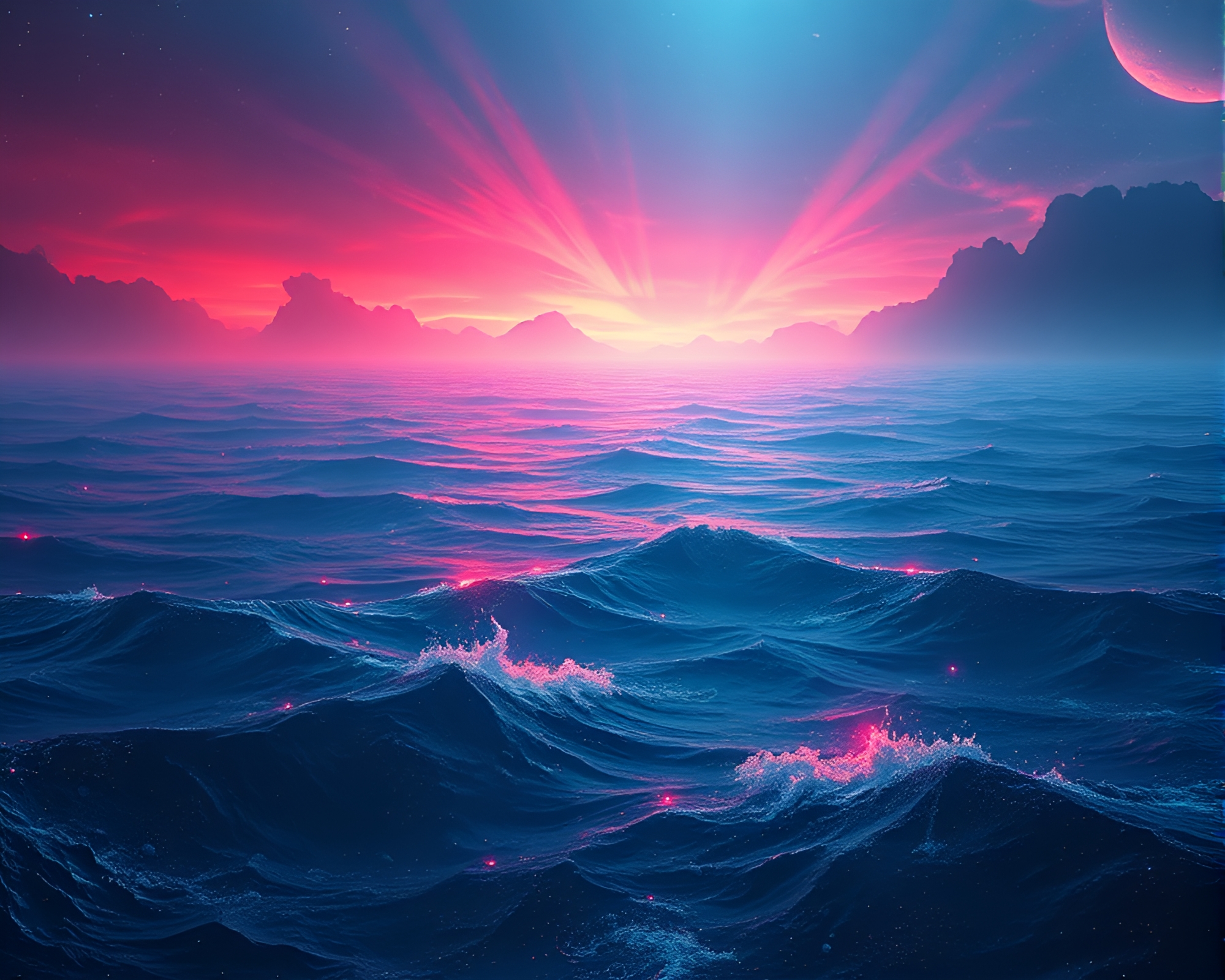 Synthwave Leviathan: Multilayered Depths Concept Art – free AI stock image