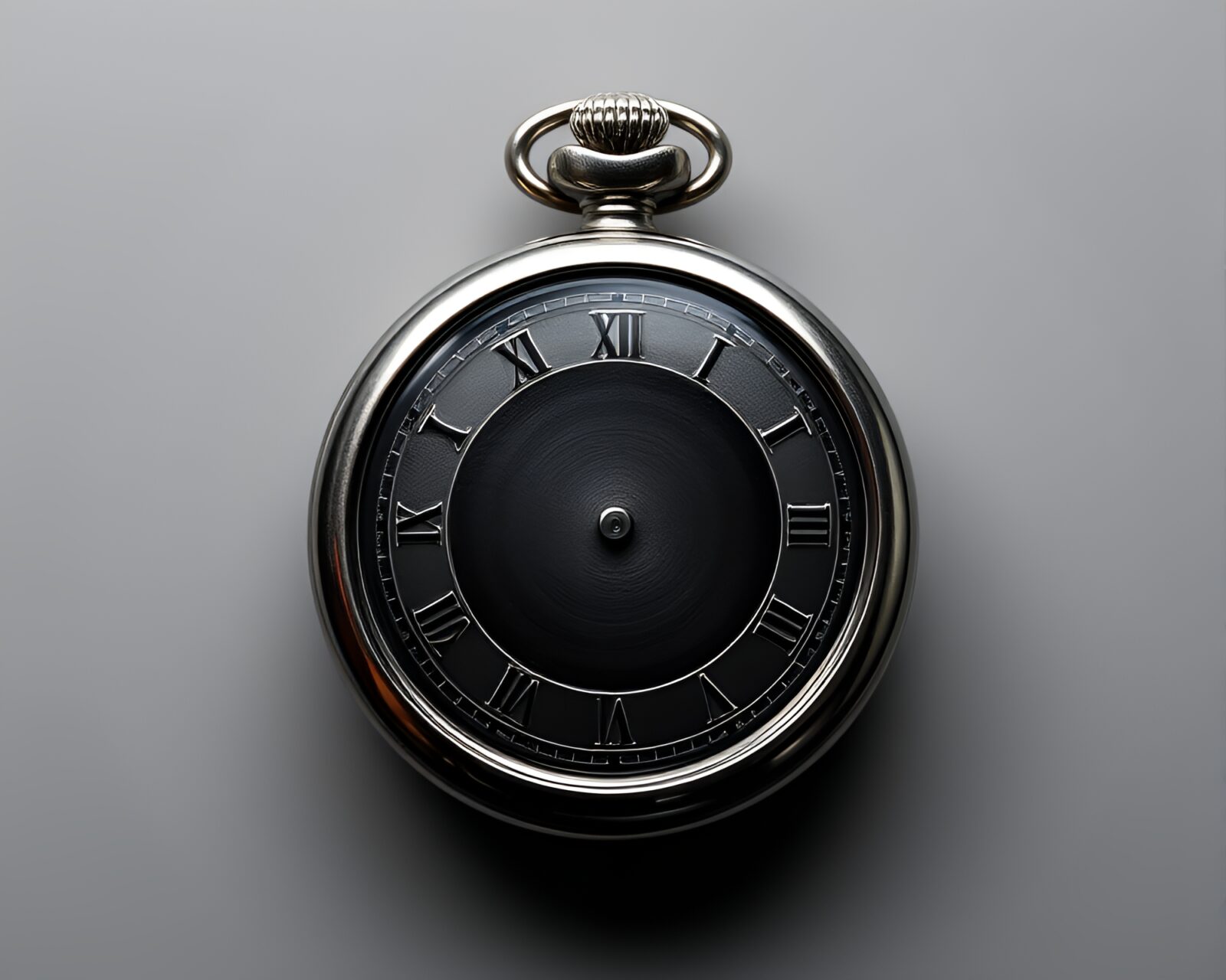Intricately shaded pocket watch surrounded by concentric circles