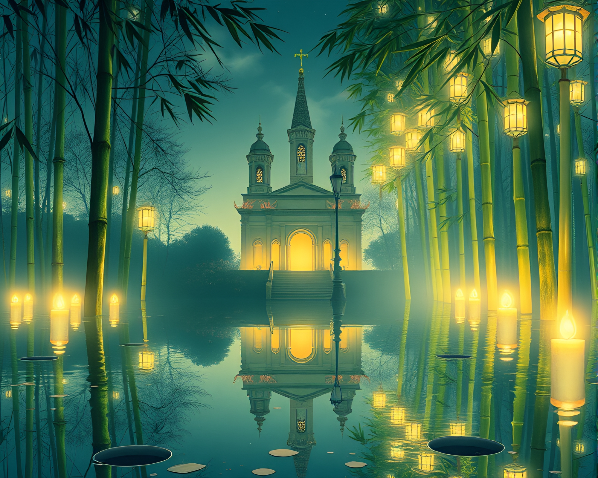 Mystical Bamboo Flute Serenade by Candlelight – free AI stock image