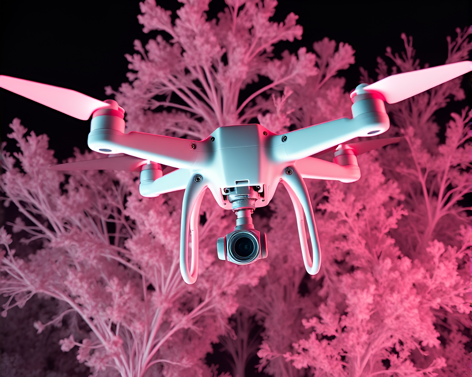 Infrared Drone Medical Illustration Wide-Angle Scene – free AI stock image