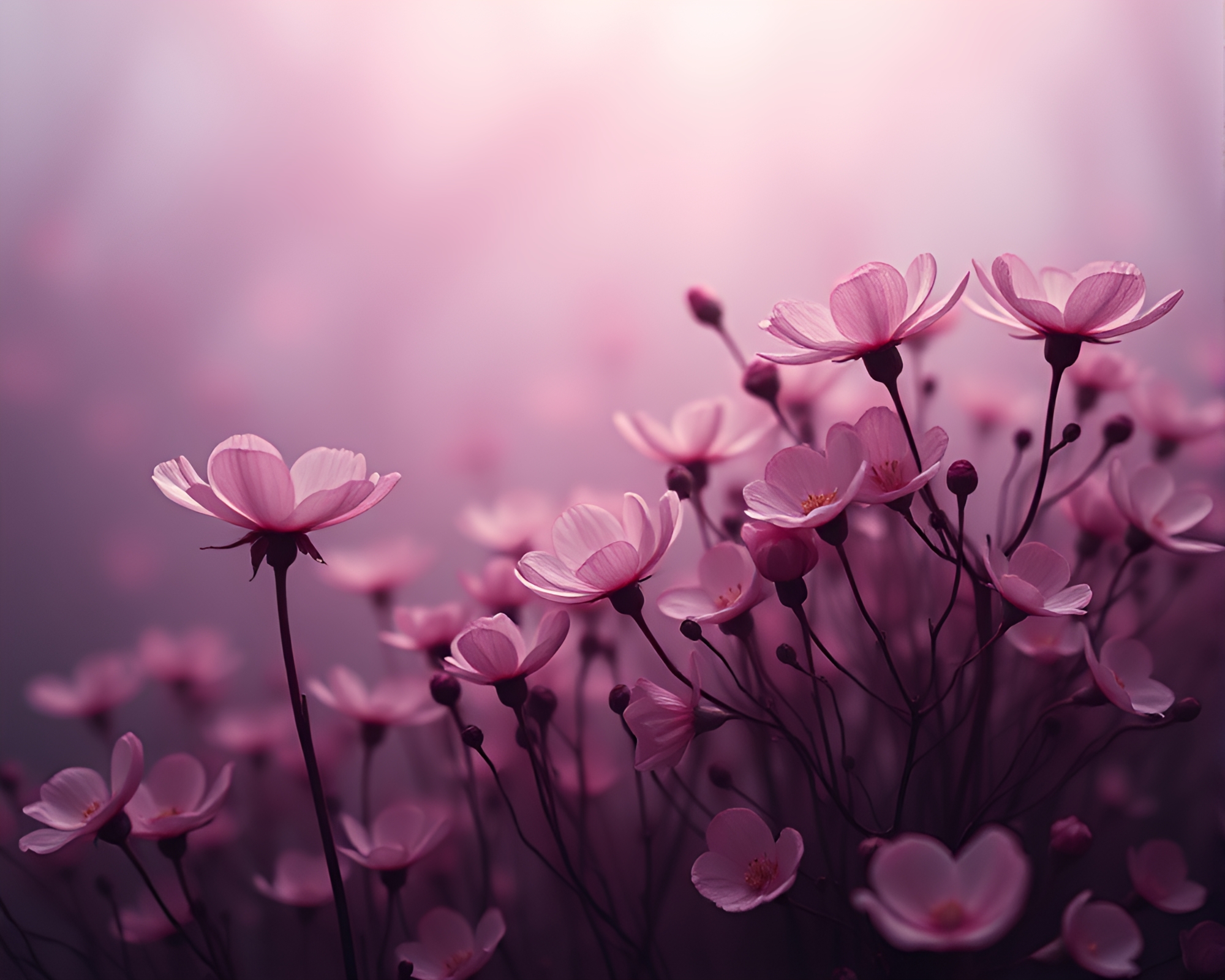 Surreal Watercolor Dream: Desaturated Blooms – free AI stock image