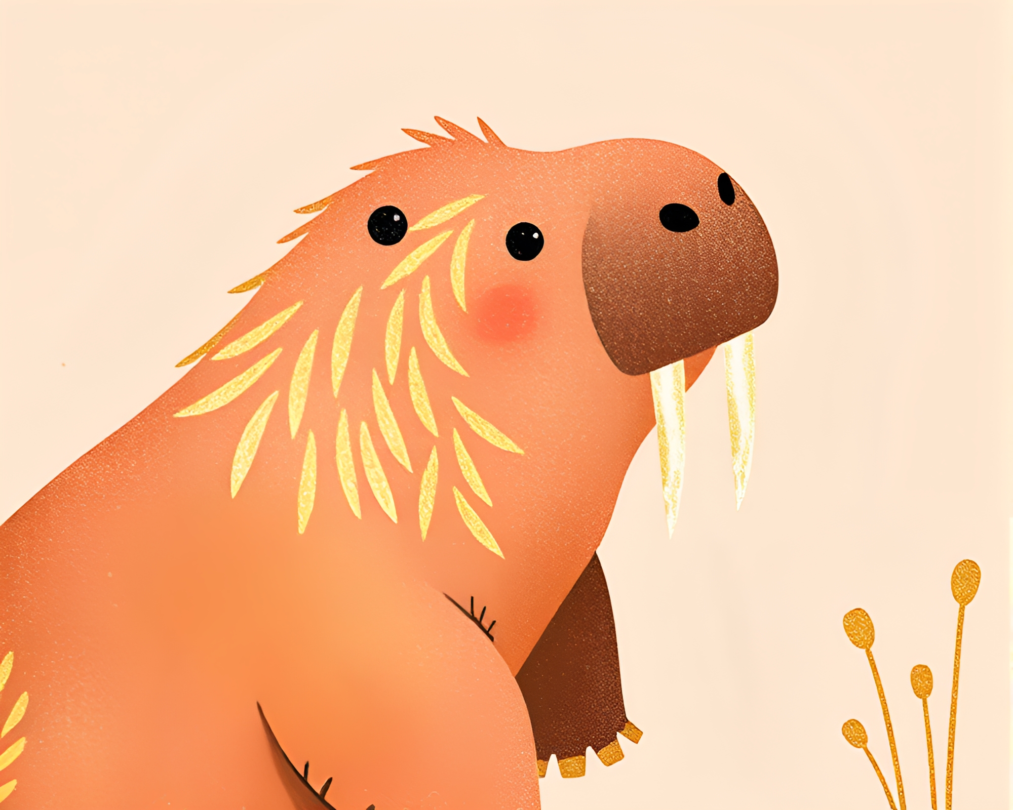 Gilded Walrus Dancing in Rose Gold Children’s Book – free AI stock image
