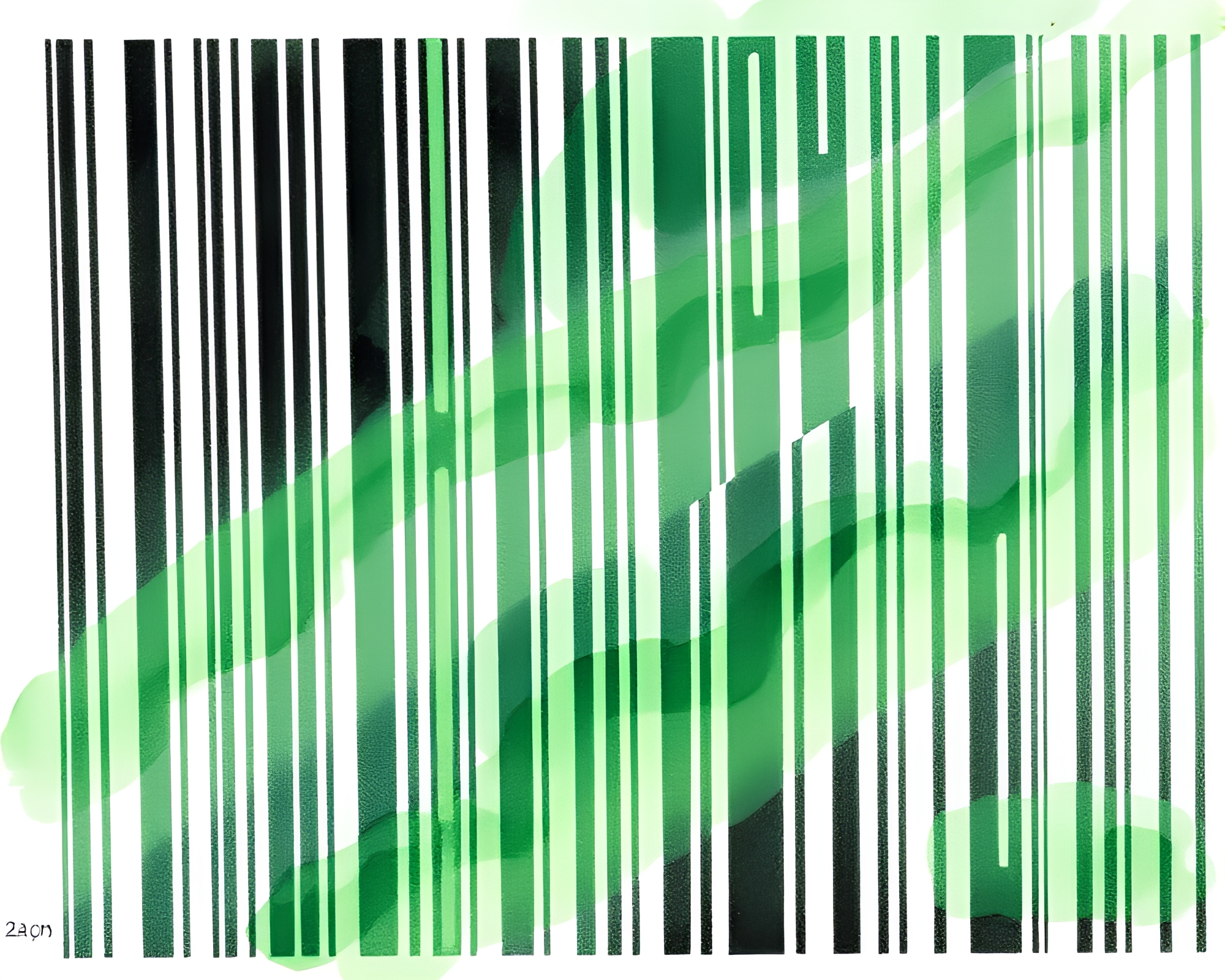 Hydra Barcode: Emerald Watercolor Serpent – free AI stock image