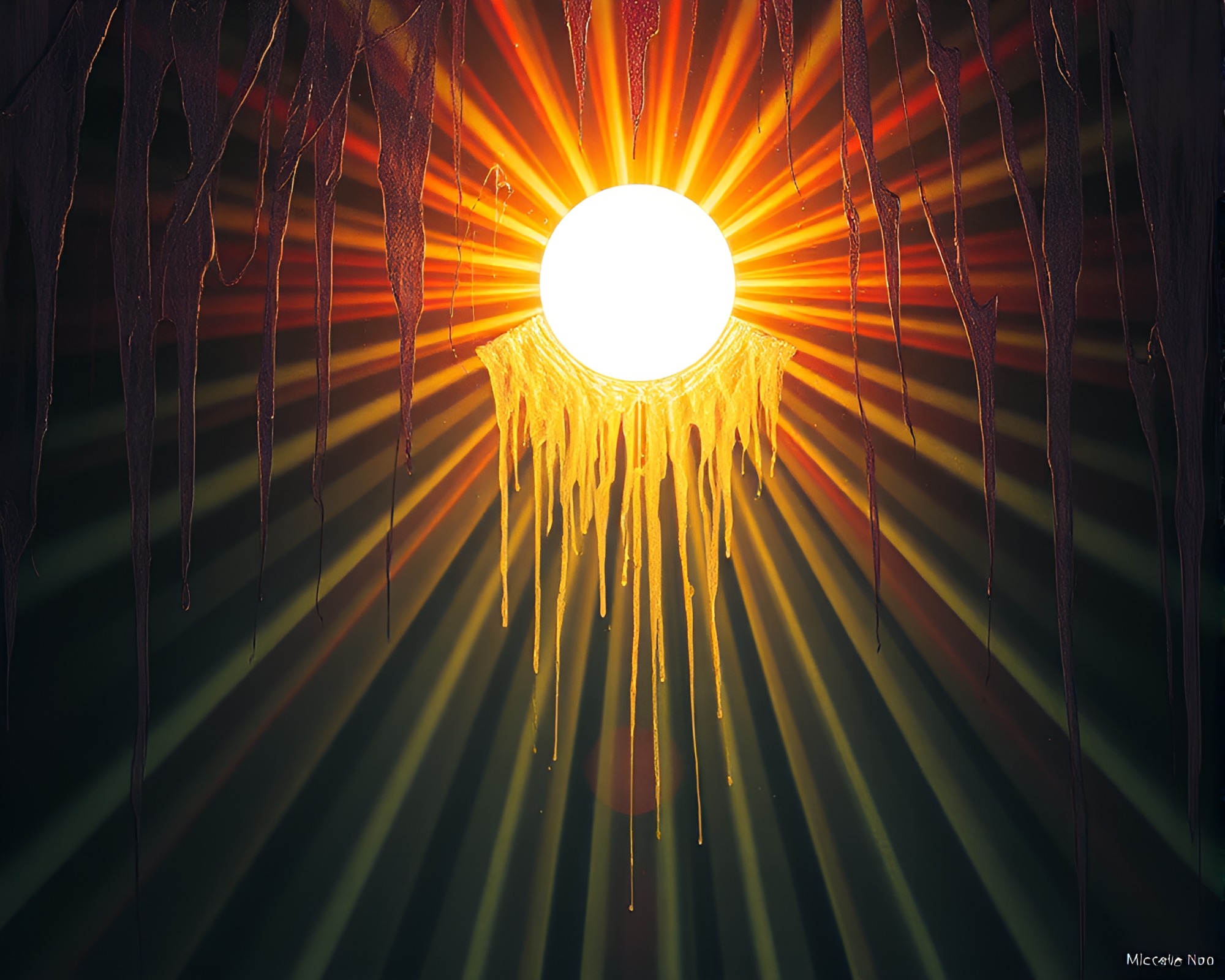 Eldritch Lovecraftian Sunbeam Drips – free AI stock image