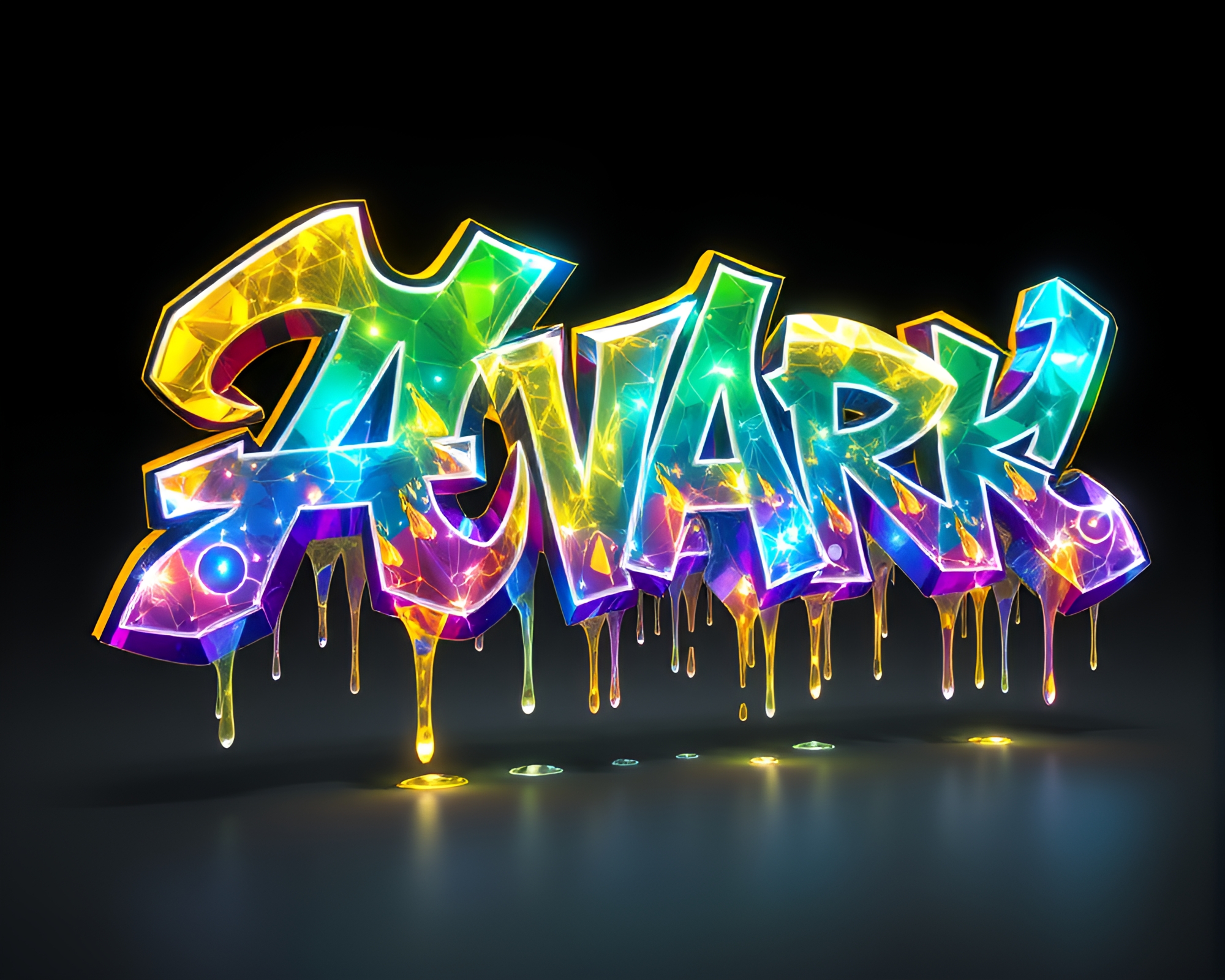 Armor-clad Knight Surrounded by Dripping Graffiti – free AI stock image