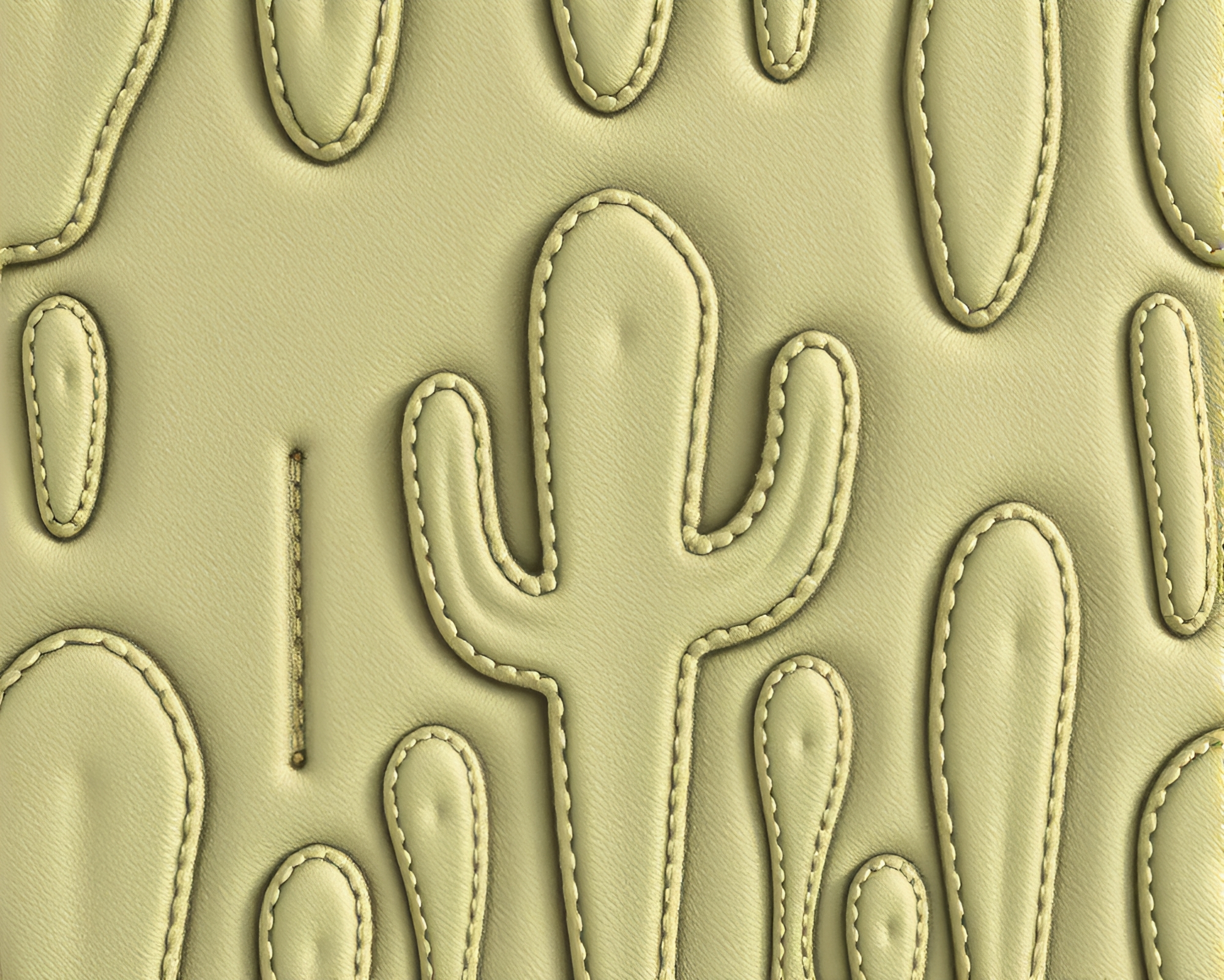 Stitched Desert Cactus in Matte Contouring Style – free AI stock image