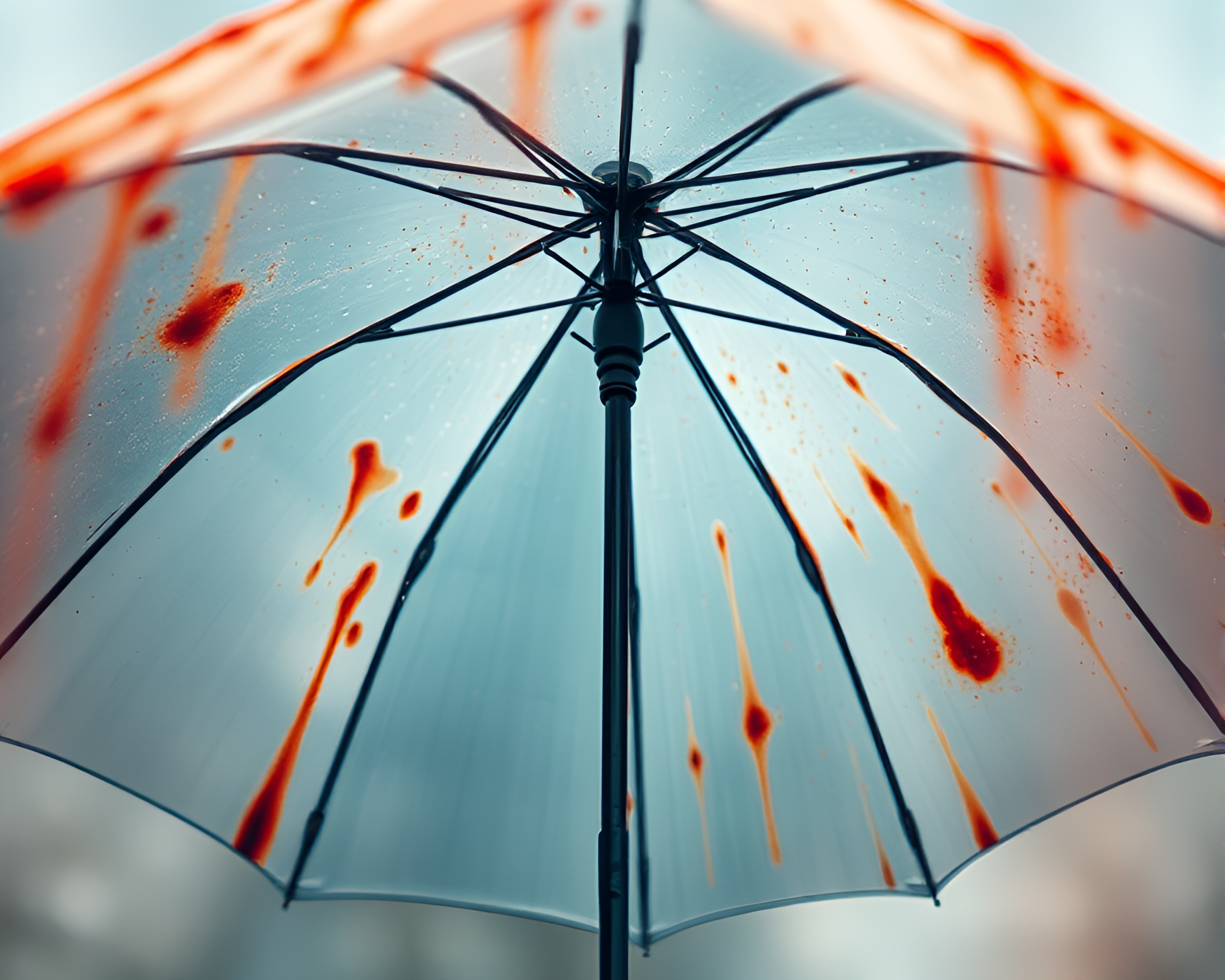Rust Stain Umbrella: Double Exposure Fantasy – free AI stock image