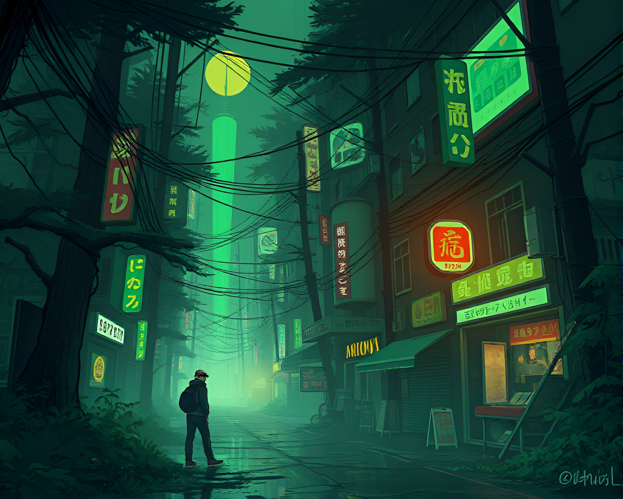 Cyberpunk Android in Vivid Street Art Graffiti – free AI stock image