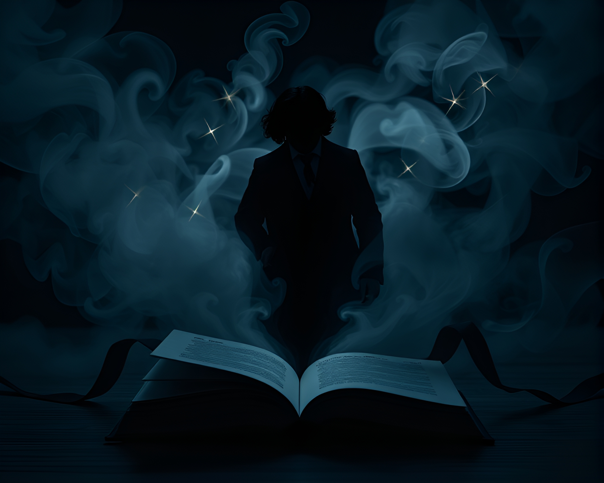 Edgar Allan Poe book in minimalist center composition – free AI stock image