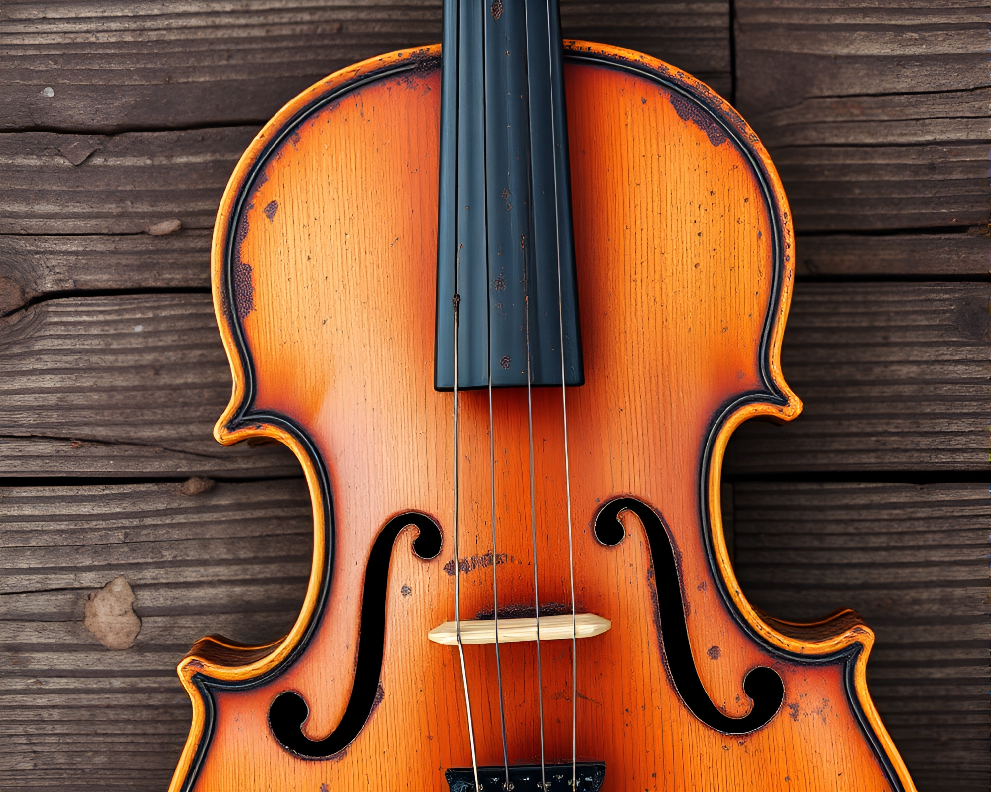 Rustic Violin Elegance in Retro Line Art Style – free AI stock image