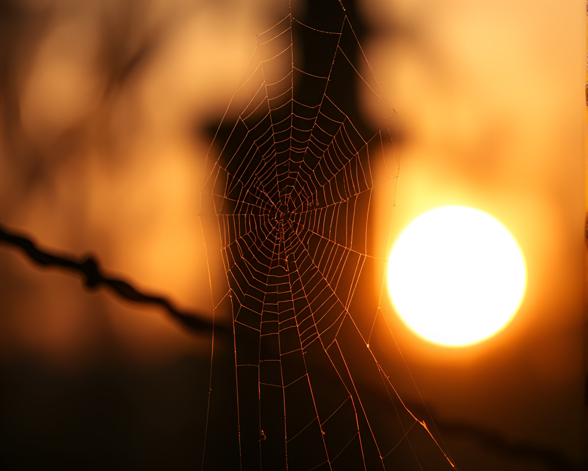 Vaporwave Sunset Noir Cobweb Shards Scene – free AI stock image