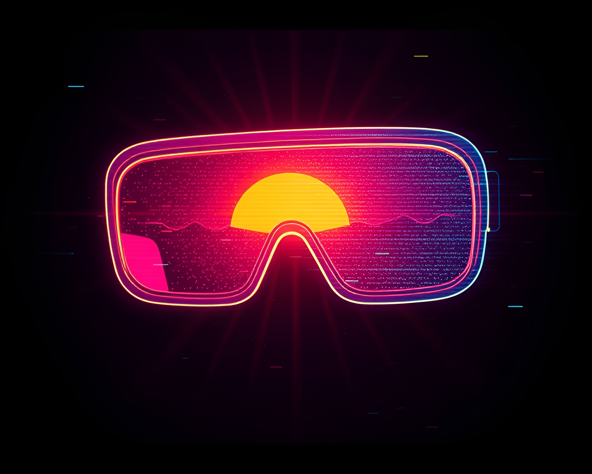 Retro Pixel Art AR Glasses in Cool Dawn Light – free AI stock image