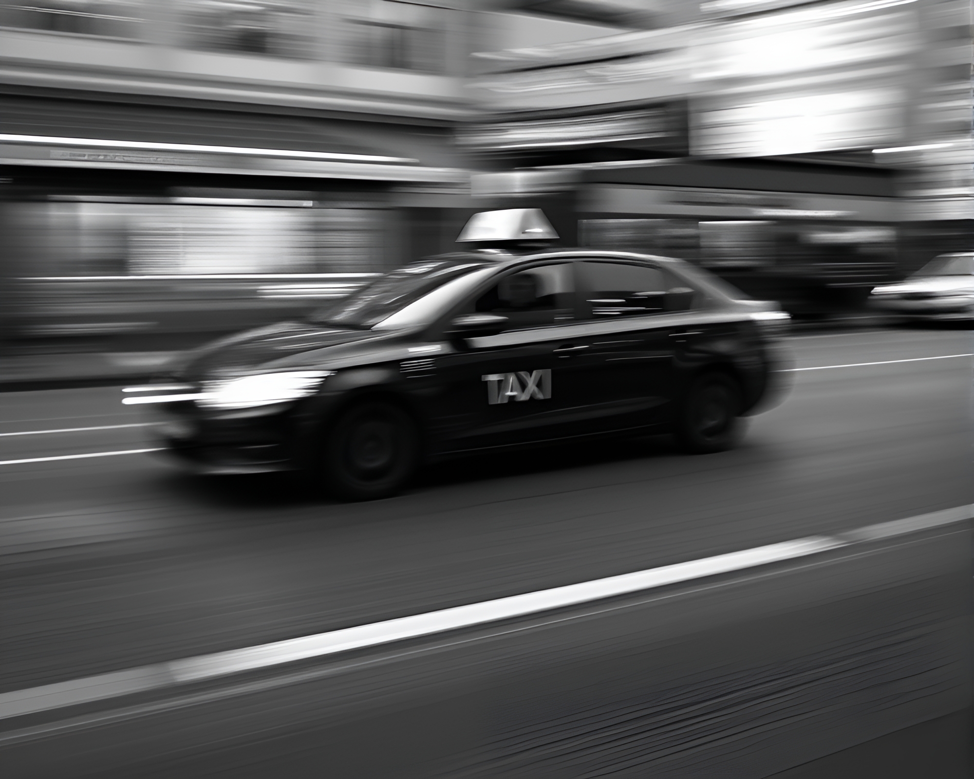 Satellite Taxi in Graphite Gray Urban Blur Streak – free AI stock image