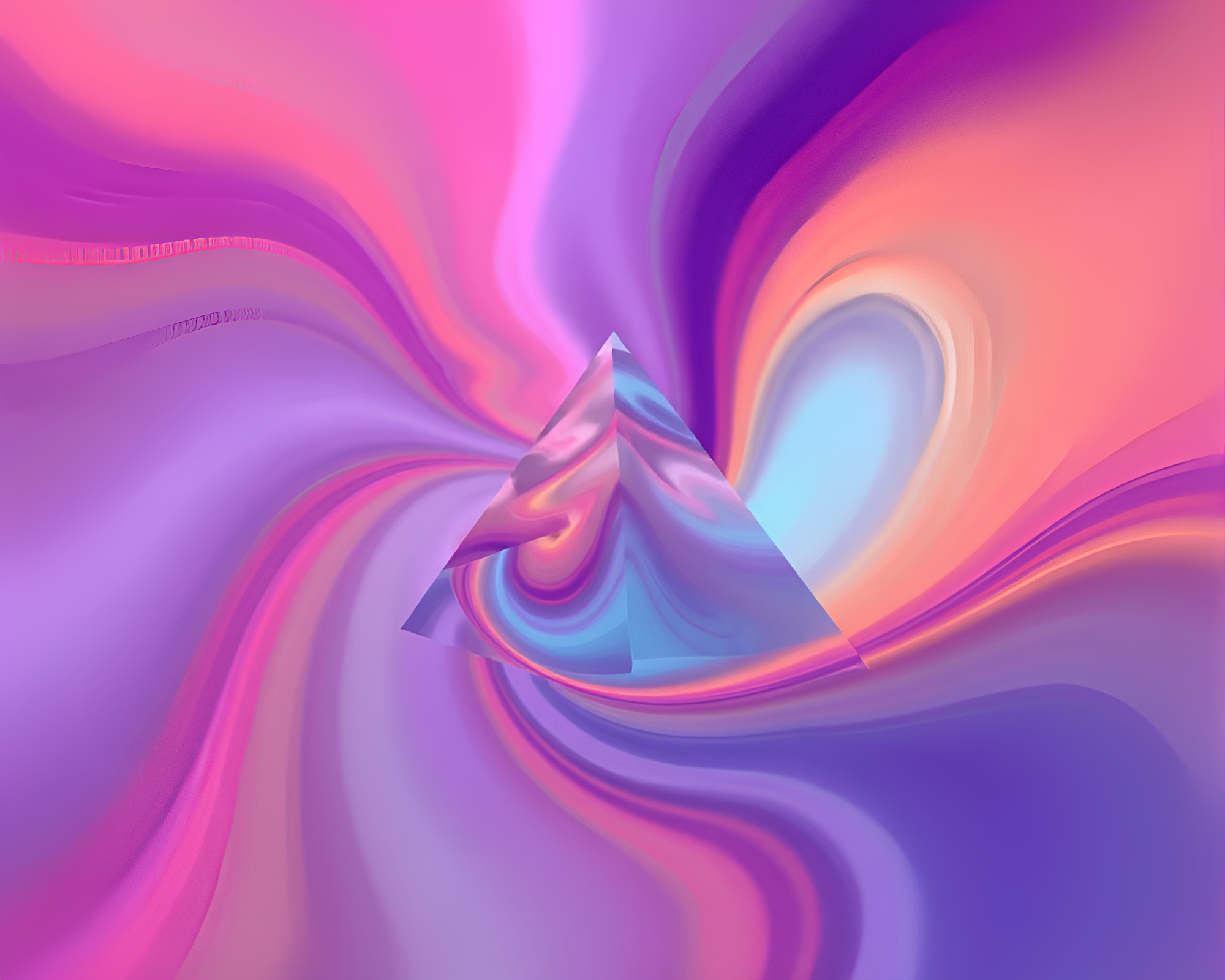 Mystical Pyramid Vortex Twist in Acid Wash Palette – free AI stock image