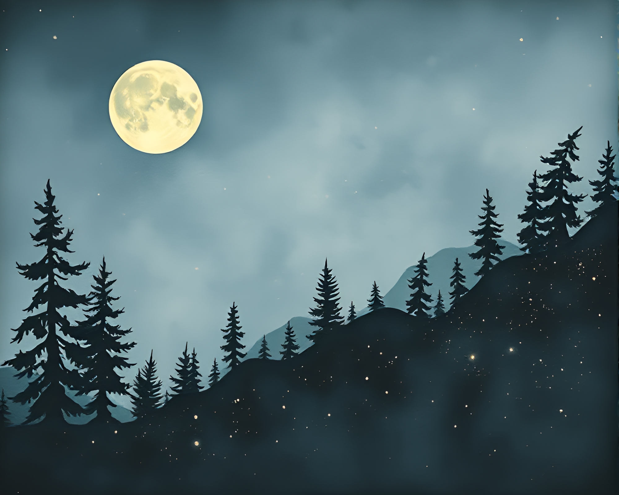 Moonlit Wolf in Dadaist Watercolor Waters – free AI stock image
