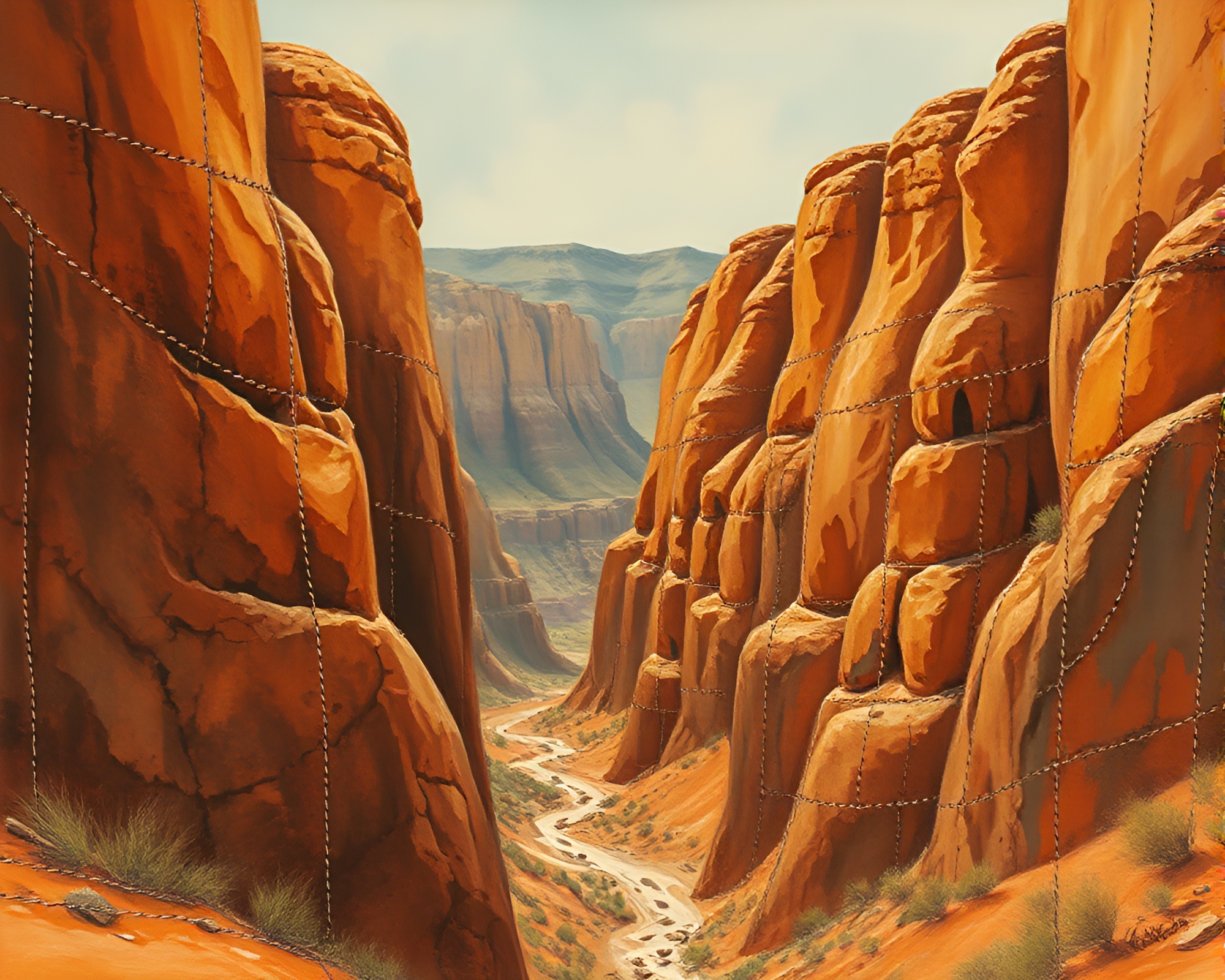 Stitched Armor in Canyon Rust Tone – free AI stock image