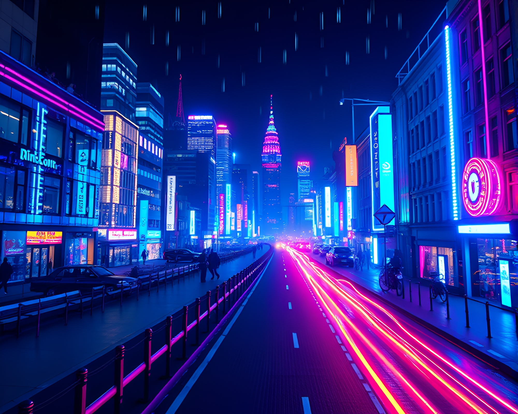 Neon Holographic Display in Vector Art Cityscape – free AI stock image