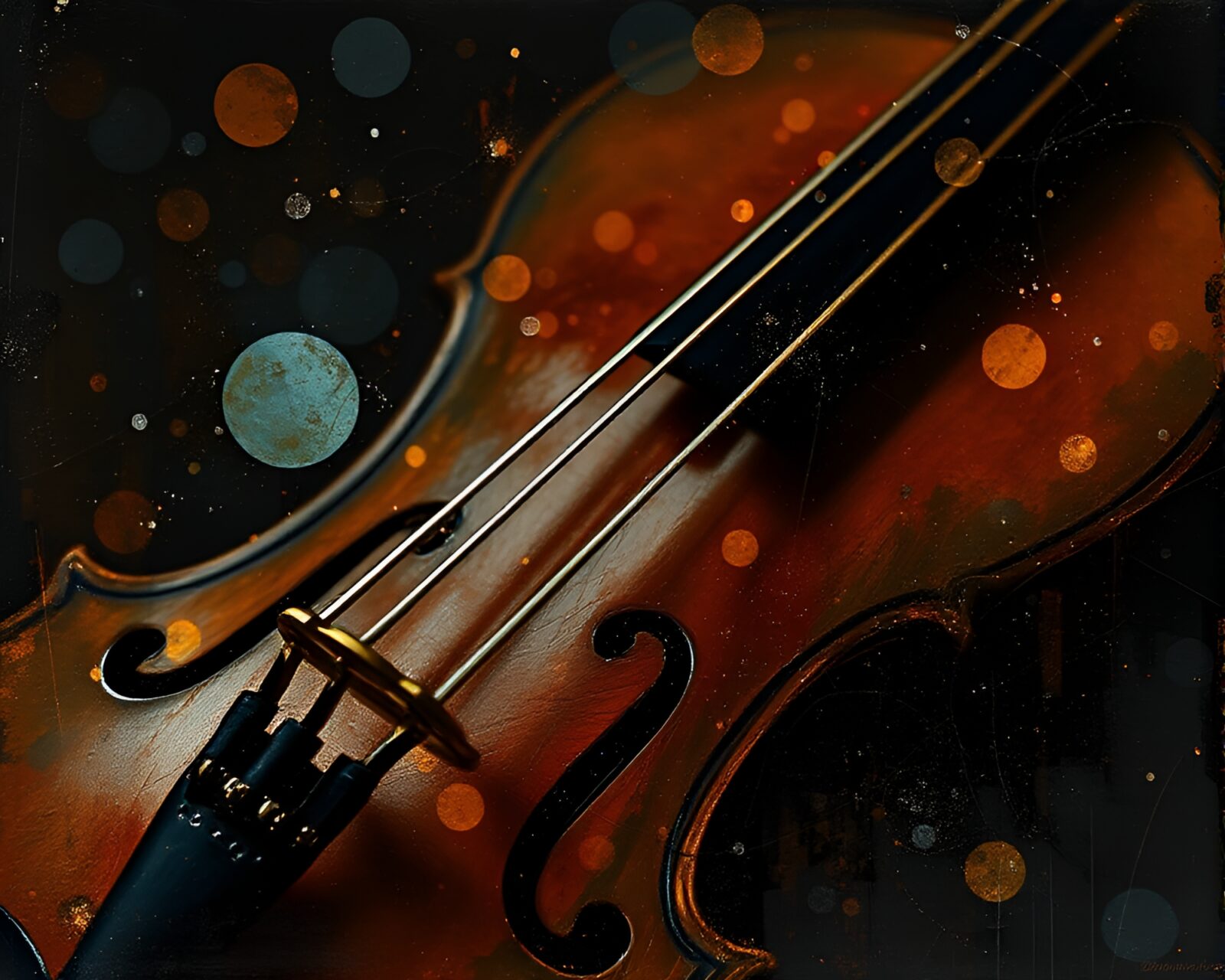 Opulent violin illuminated in bright high-key lighting