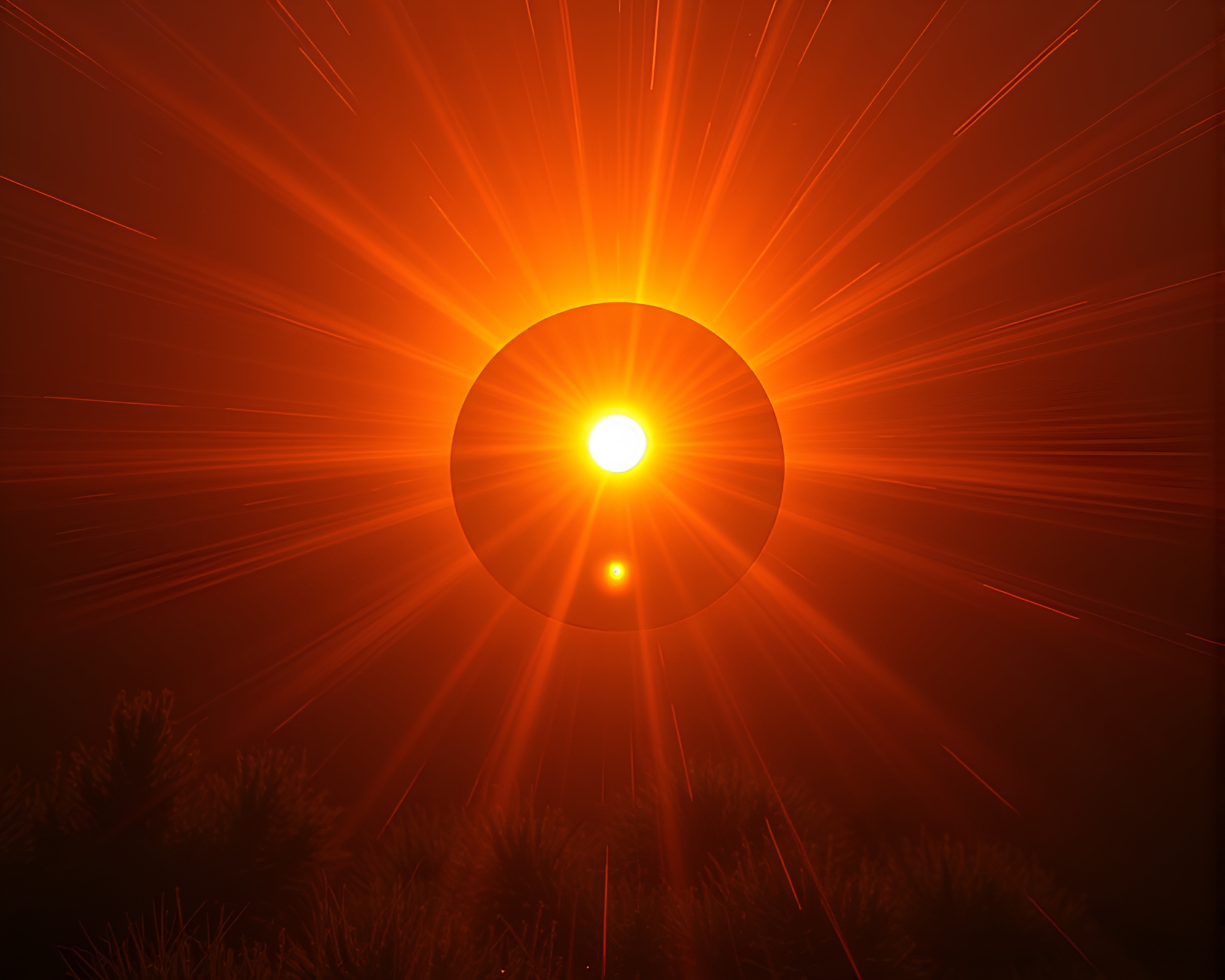 Synthwave Parallel Universe Morning Lens Sunburst – free AI stock image