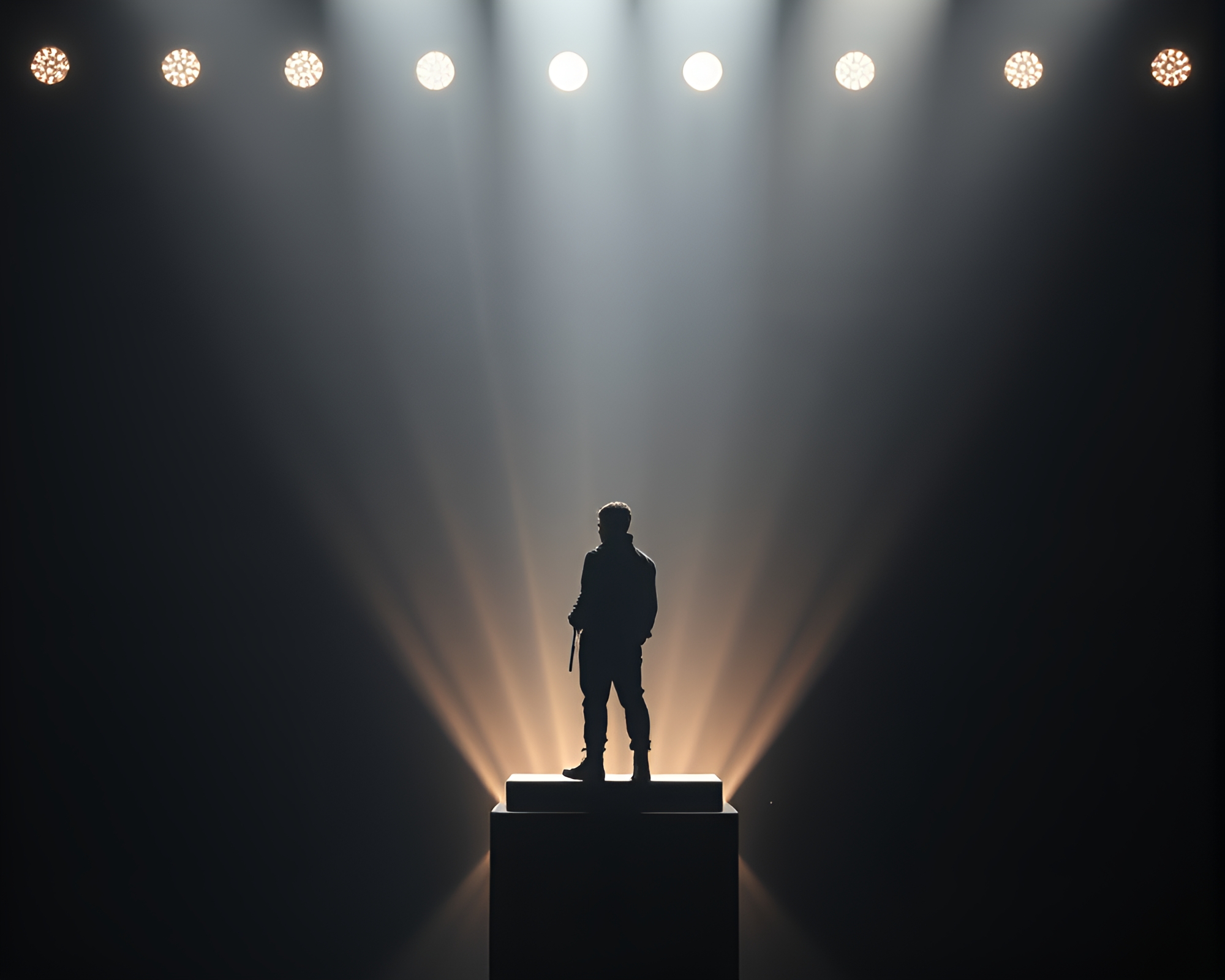 Quantum Teleportation Device Reflection Silhouette – free AI stock image