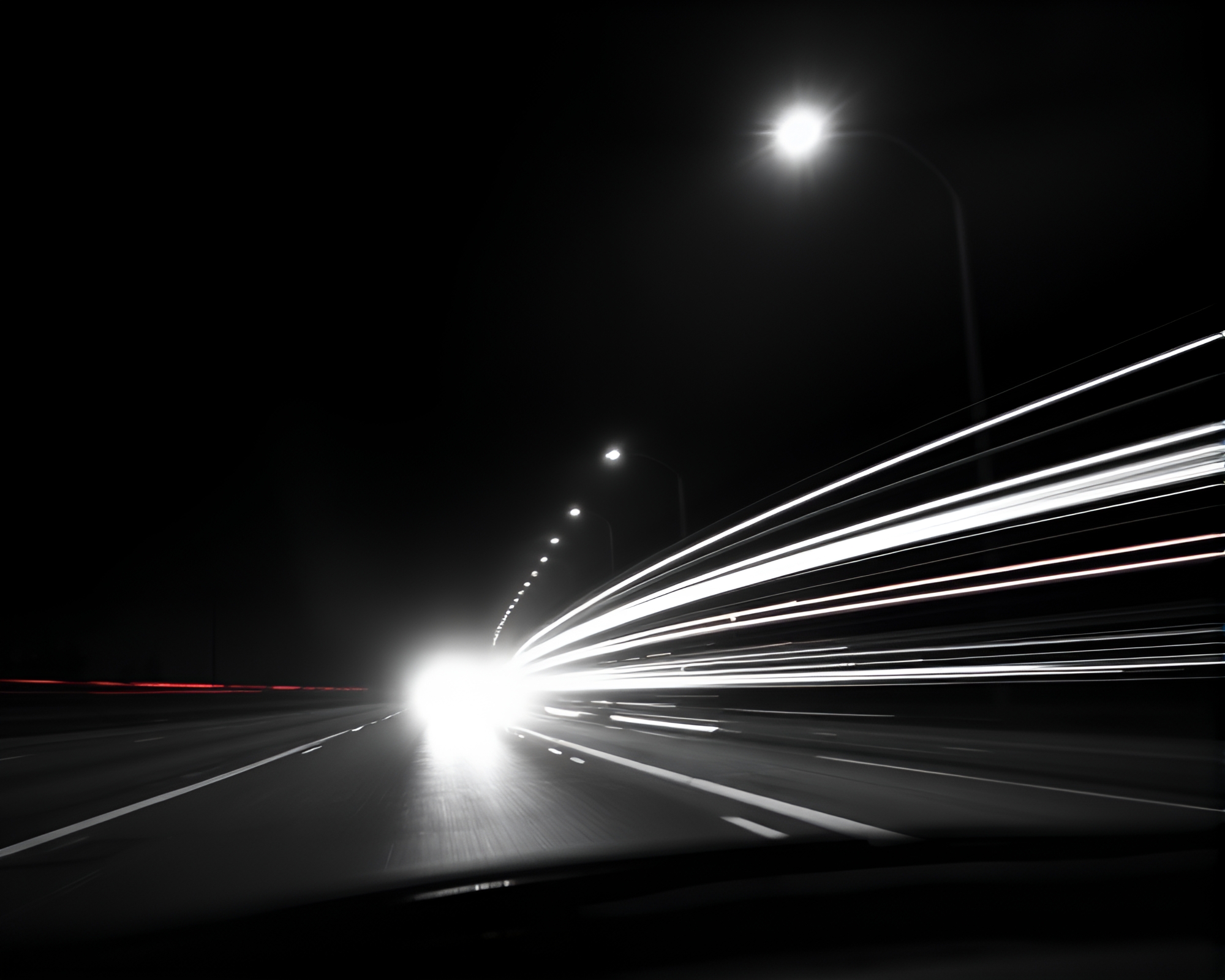 Schrodinger’s Cat in Car Light Trail Line Art – free AI stock image