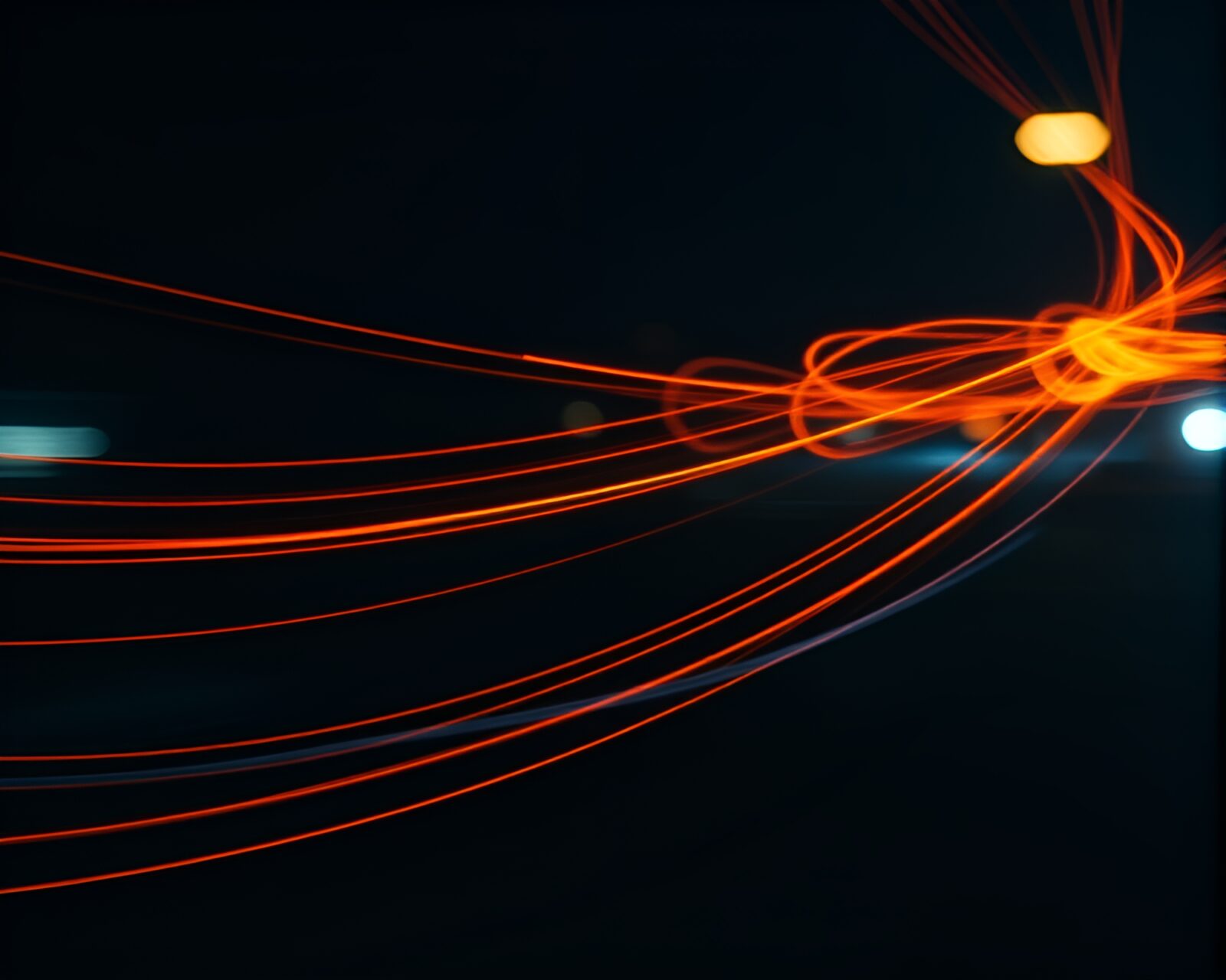Ethereal cinemagraph of a cello player surrounded by light streaks