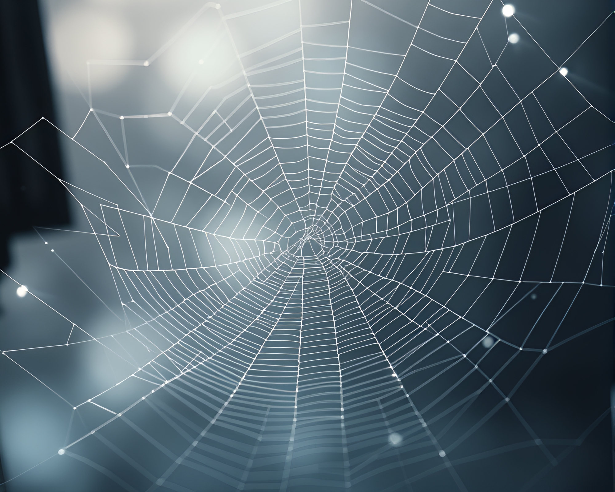Satellite Tower Veiled in Cobweb Strands – free AI stock image
