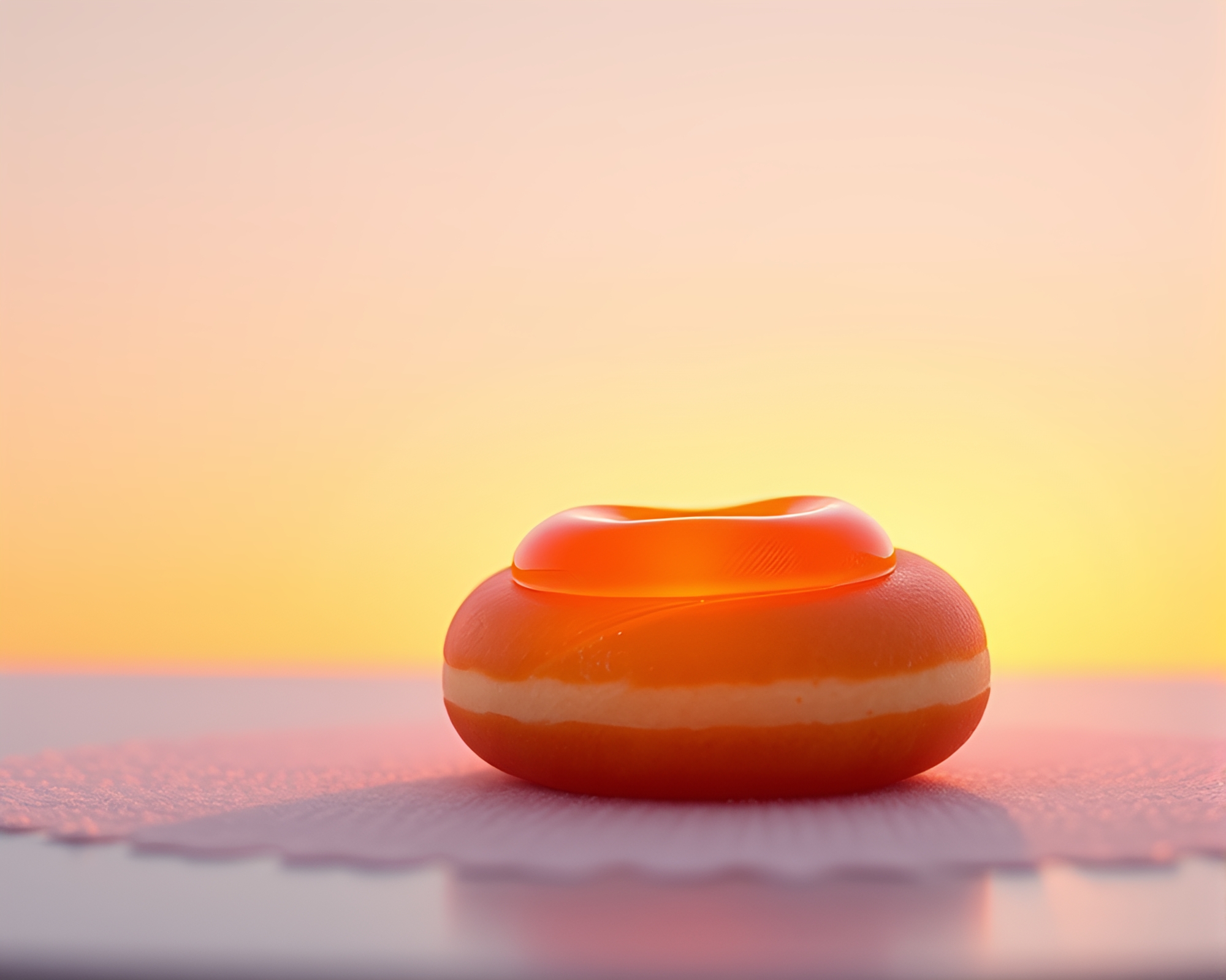 Vignette Border Jelly-Filled Doughnut at Golden Hour – free AI stock image