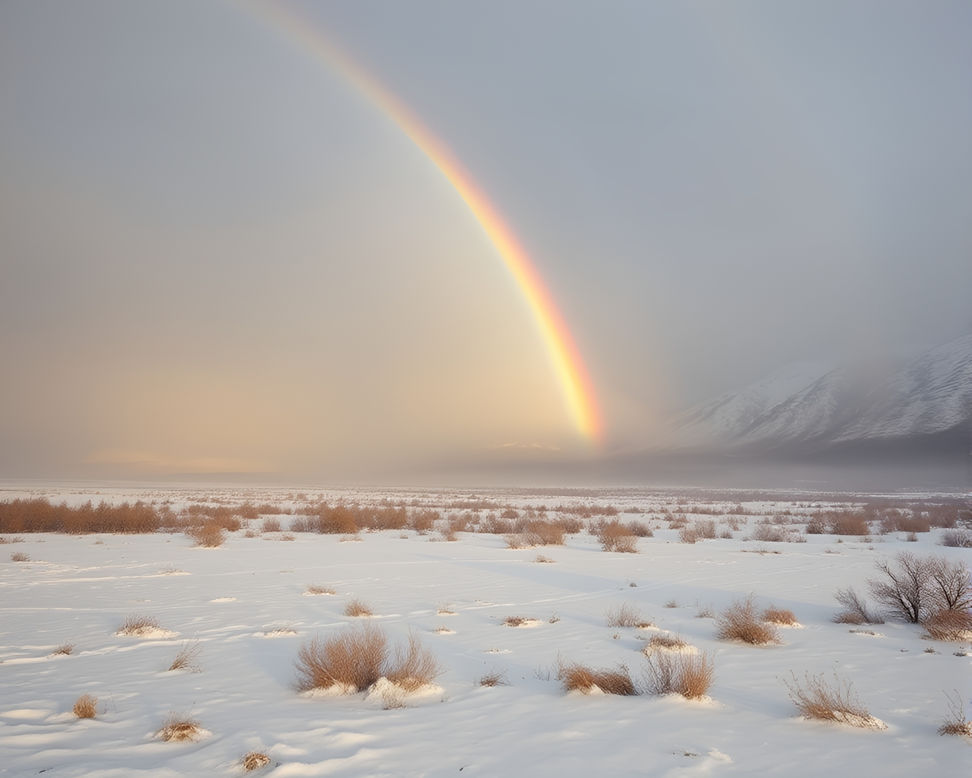 Aurora Spectrum in Arctic Haze – free AI stock image