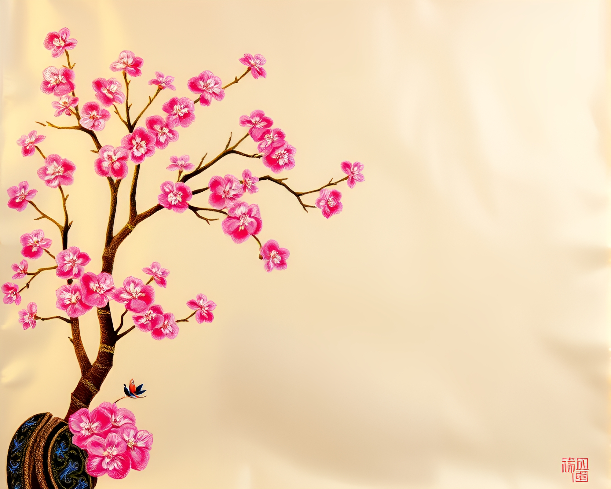 Foil-Stamped Silk Kimono in CRT Pastel Dream – free AI stock image
