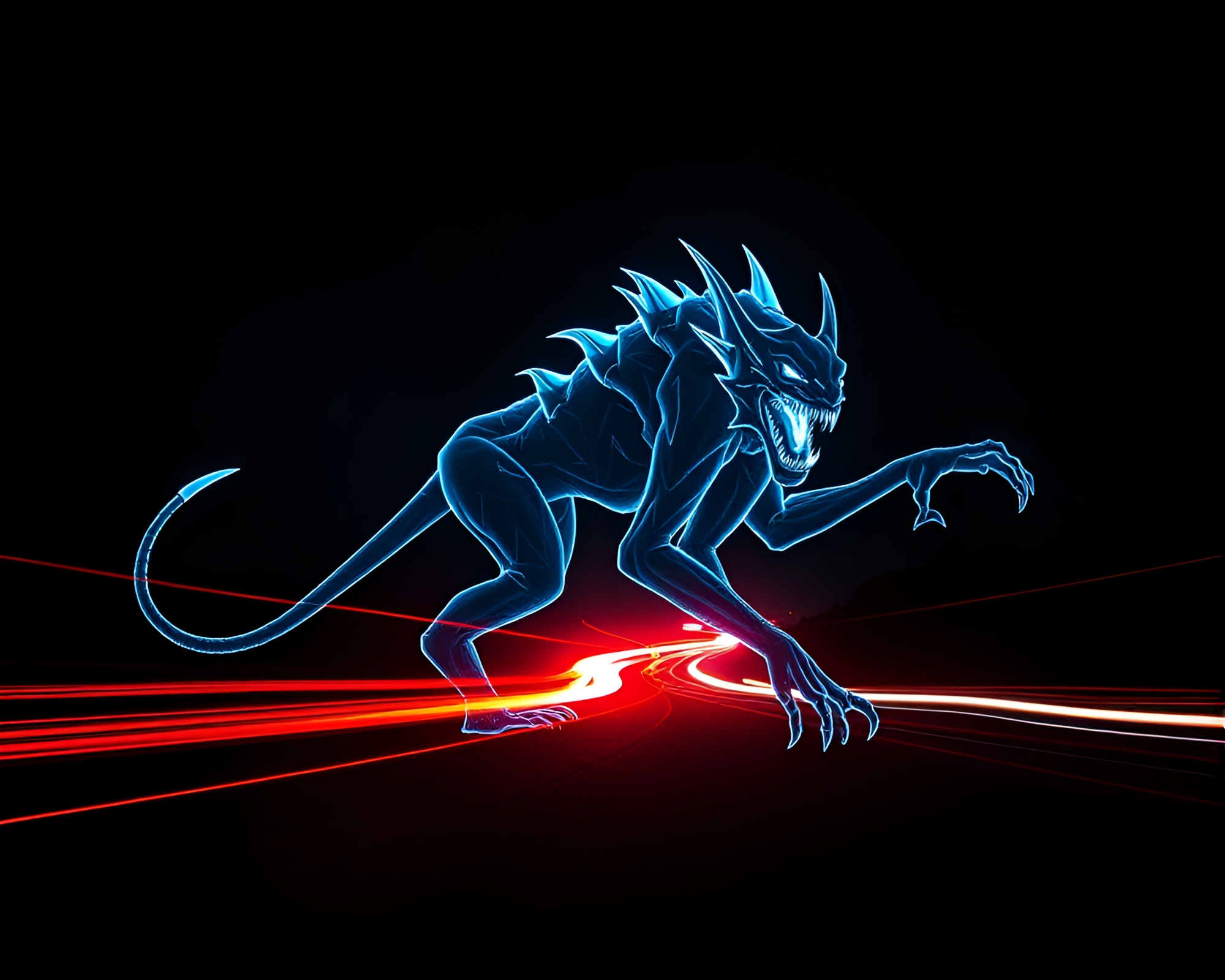 Cerberus Light Trails: LED Art Ambience – free AI stock image