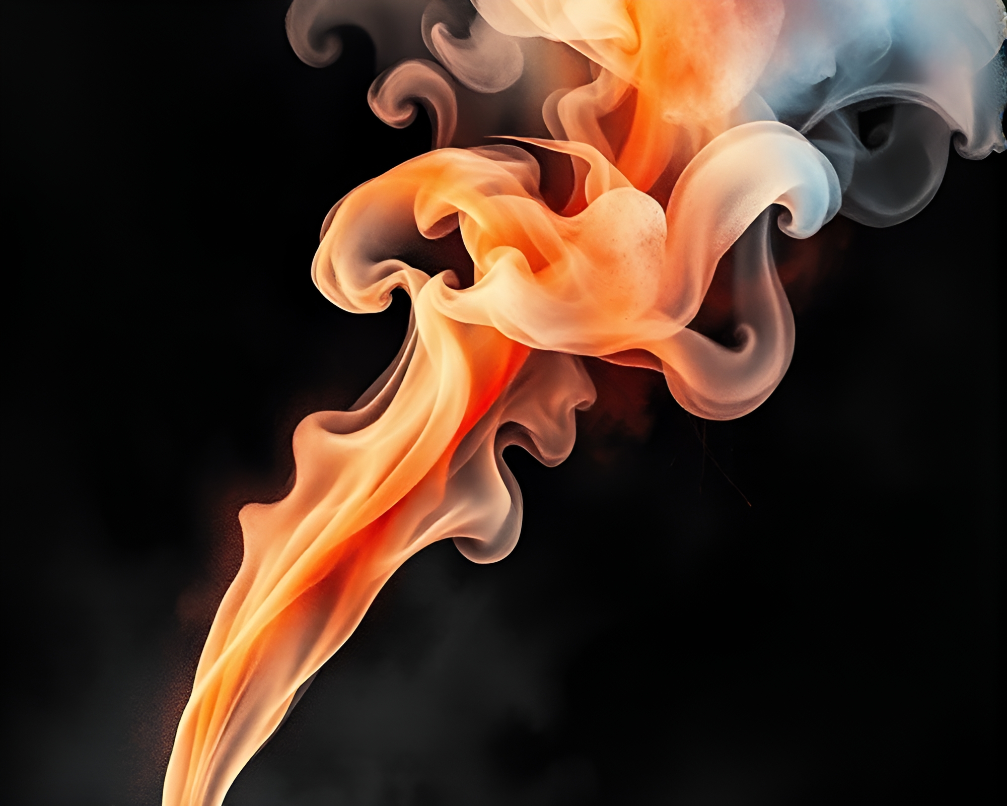 Swirling Smoke Plume in Watercolor Stipple Style – free AI stock image